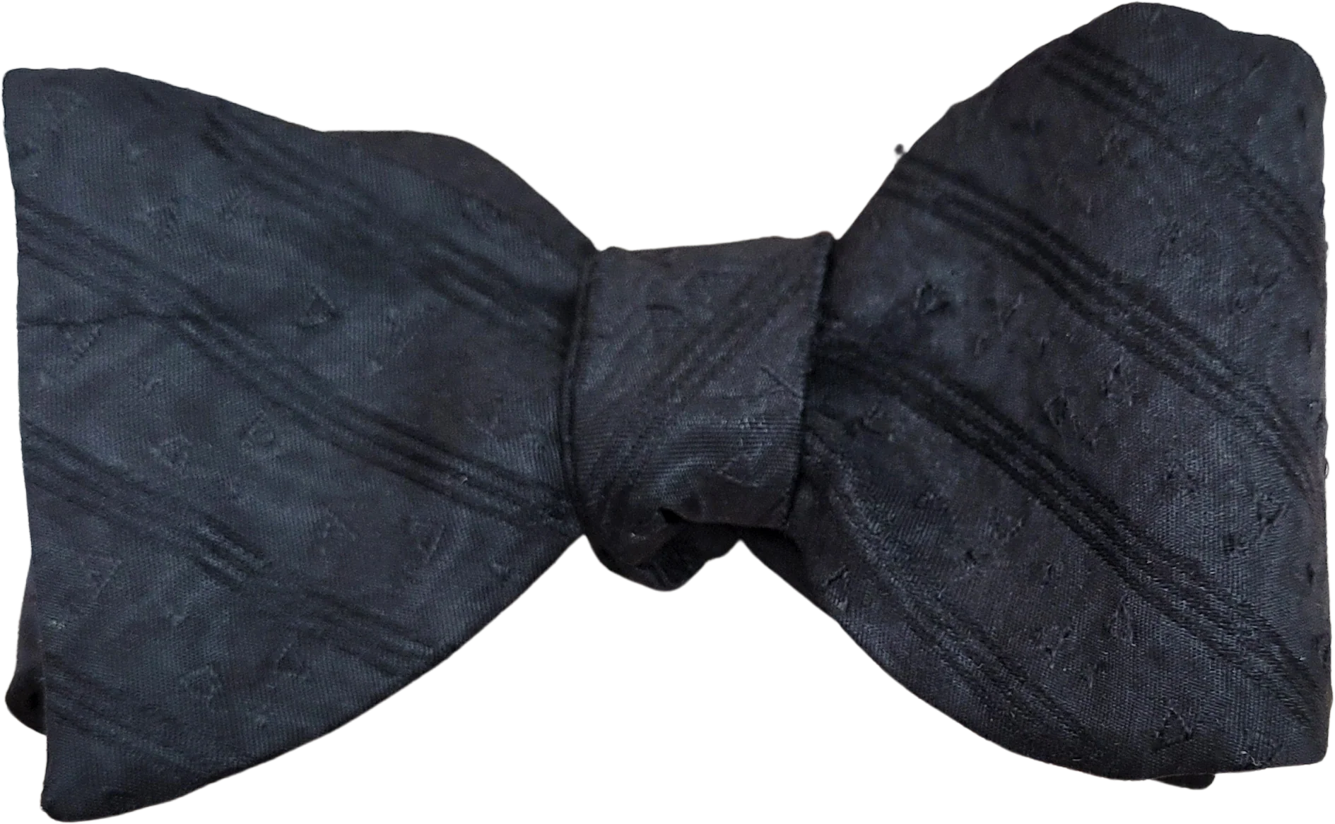 40s/50s Vintage Silk Striped Adjustable Bow Tie Patent By Regal Adjusto-Tie