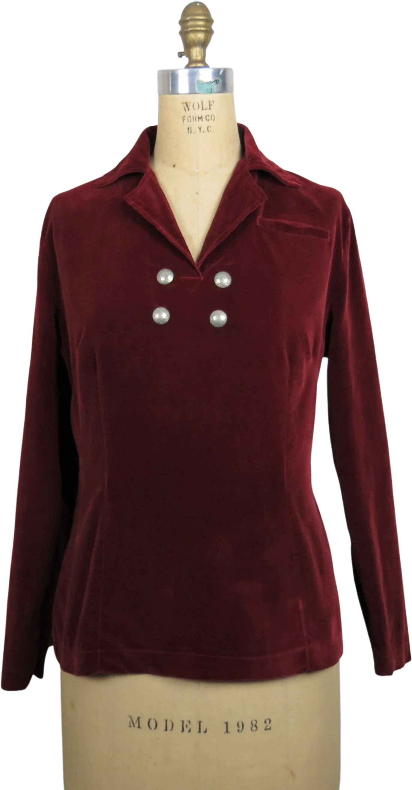 40s 50s Western Blouse Velvet Conchos Cowgirl By Thunderbird Fashions