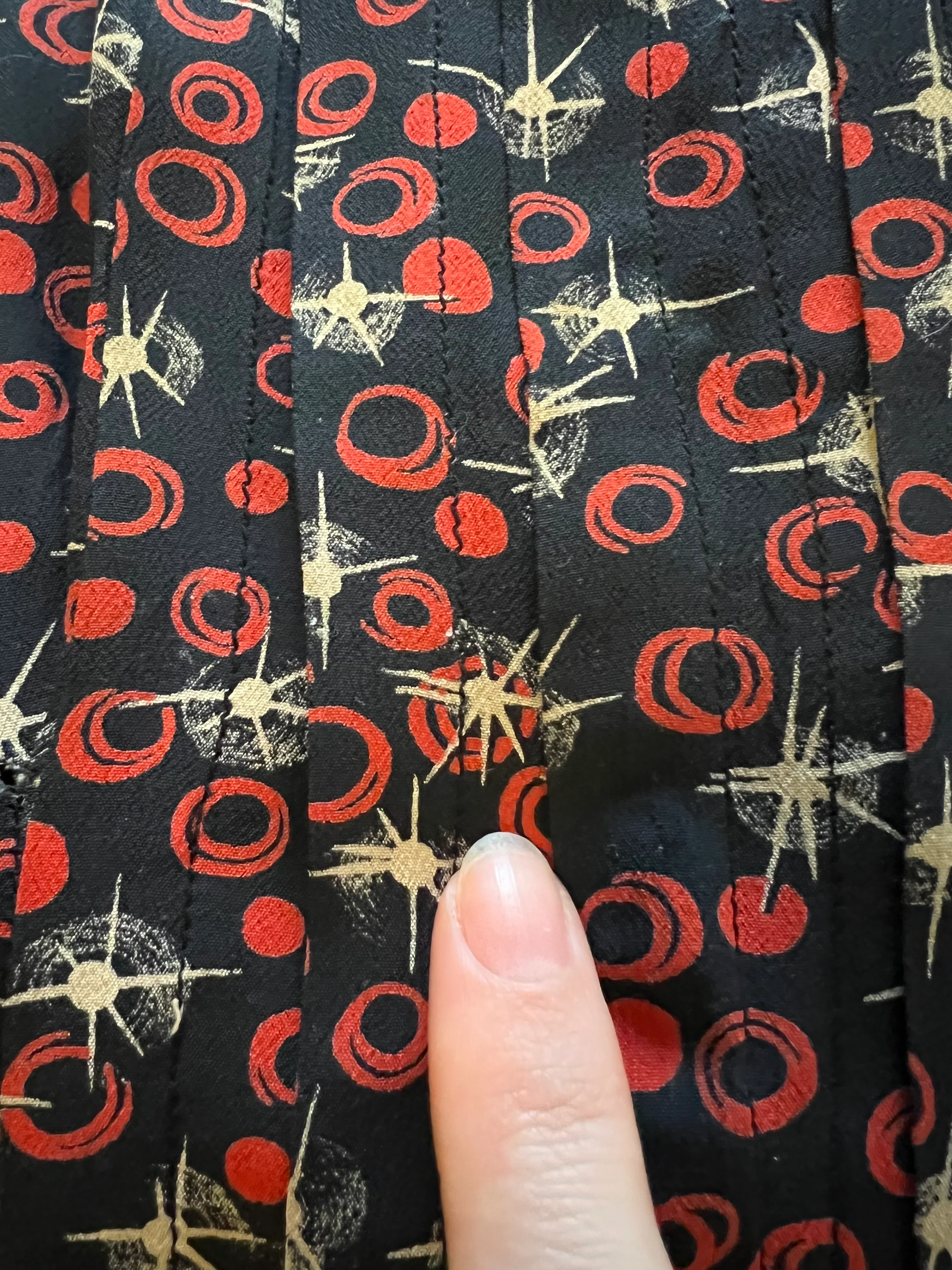 40s/50s Wool 3-piece Skirt Suit With Atomic Novelty Print - Image 11
