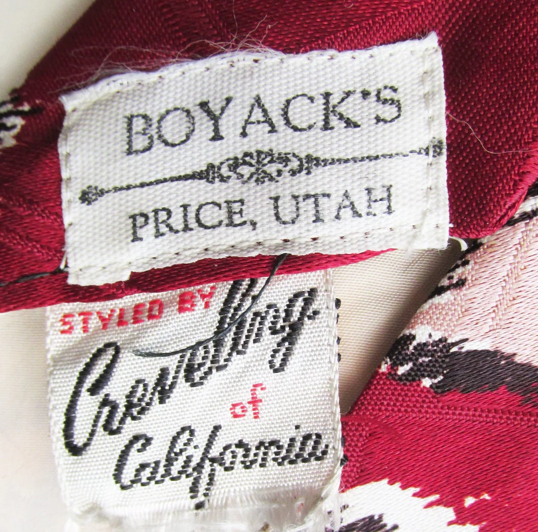 40s Art Deco Autumnal Oak Leaf Wide Tie by Creveling of California Sold by Boyacks In Utah - Image 3