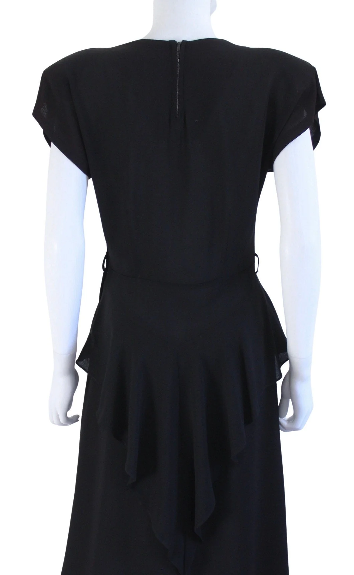 40s Black and Silver Sequin Beaded Cocktail Dress - Image 10