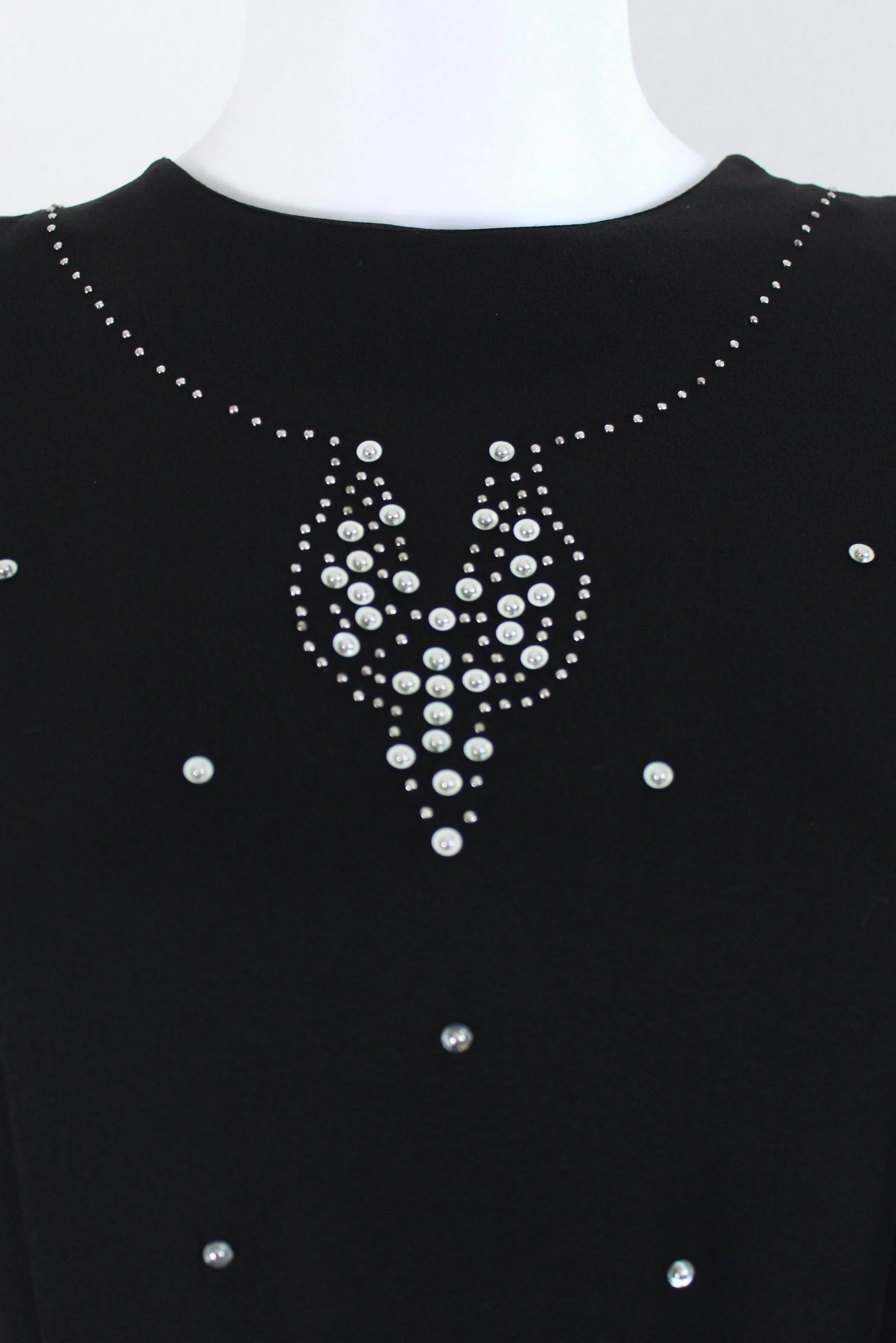 40s Black and Silver Sequin Beaded Cocktail Dress - Image 3