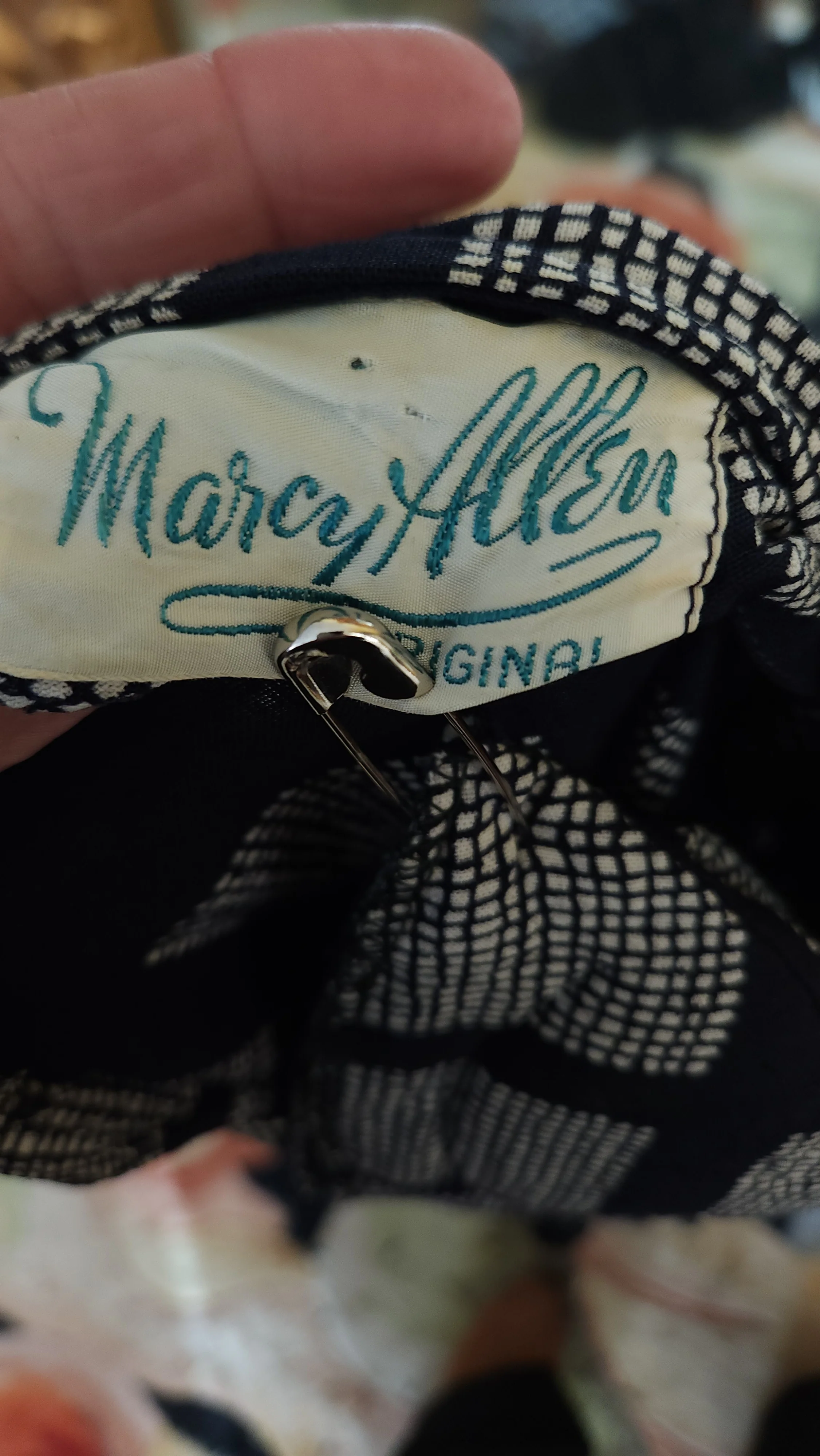 40s Black And White Large Check Shirt Dress By Marcy Allen - Image 8