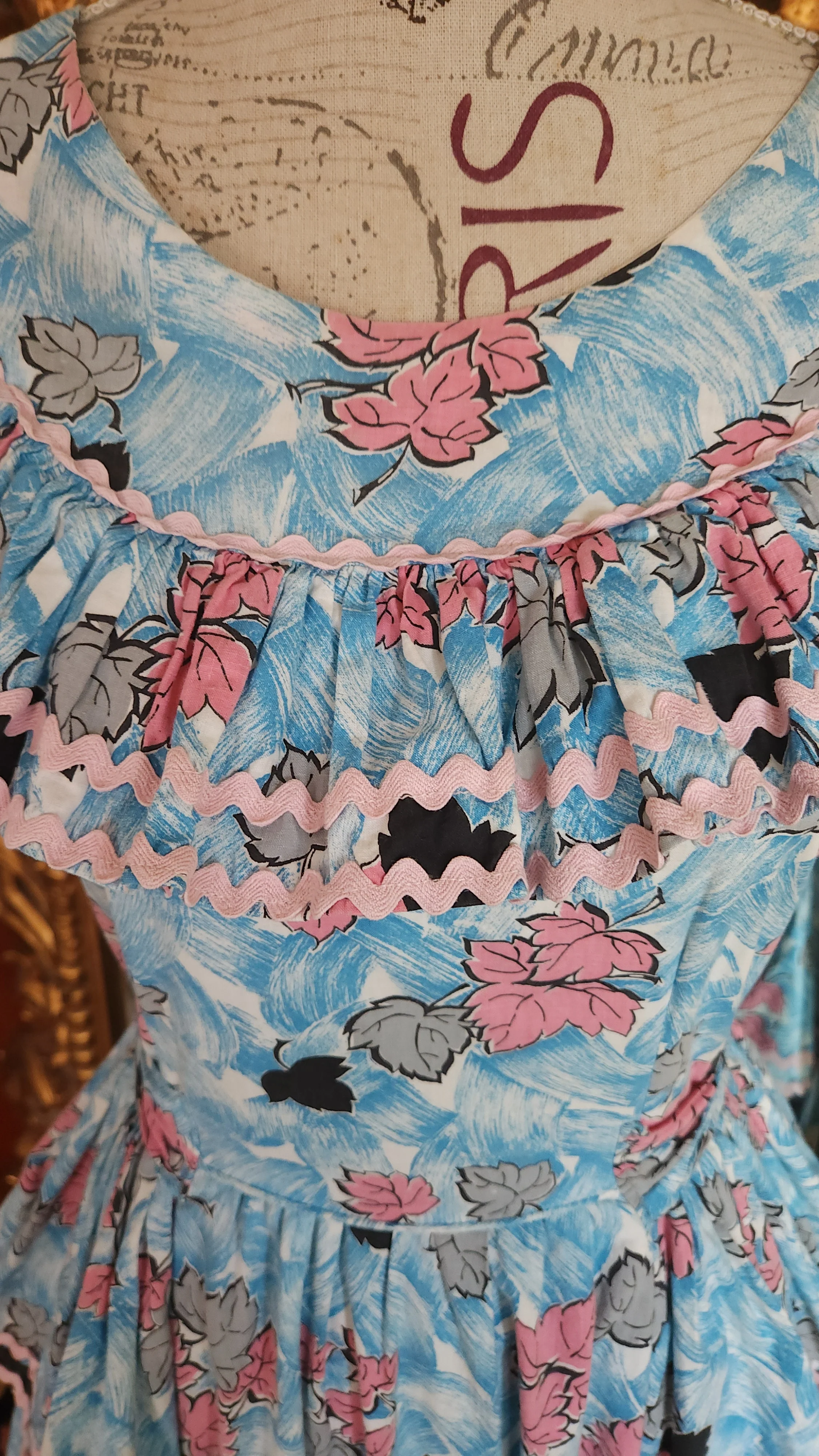 40s Blue And Pink Cotton Barn/square Dance Dress By Donnell's of Denver - Image 10