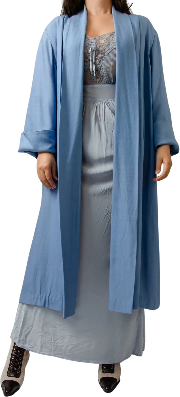 40s Blue Lightweight Duster Coat