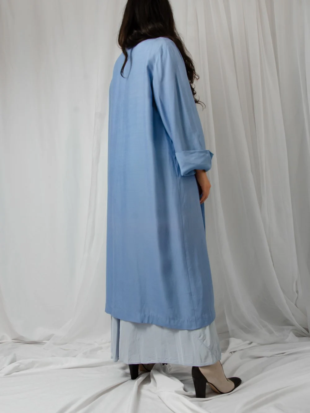 40s Blue Lightweight Duster Coat - Image 2