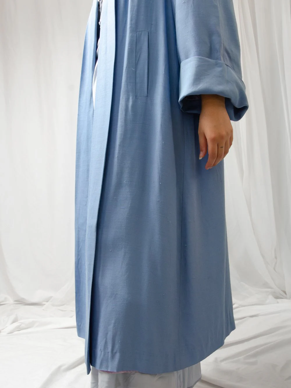 40s Blue Lightweight Duster Coat - Image 5