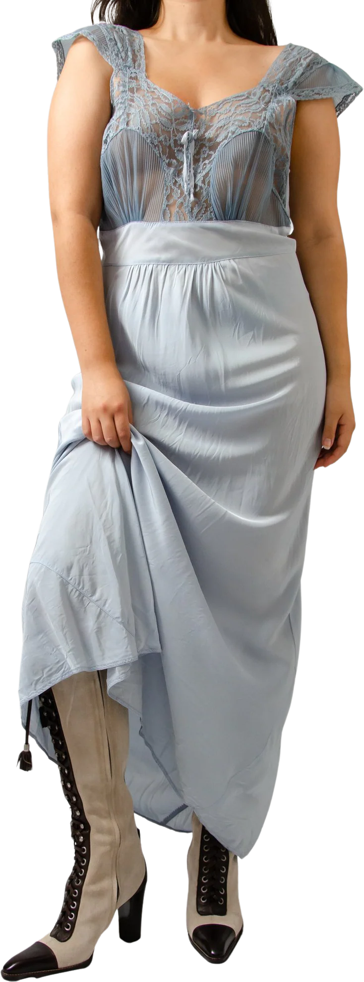 40s Blue Nightgown Slip Dress