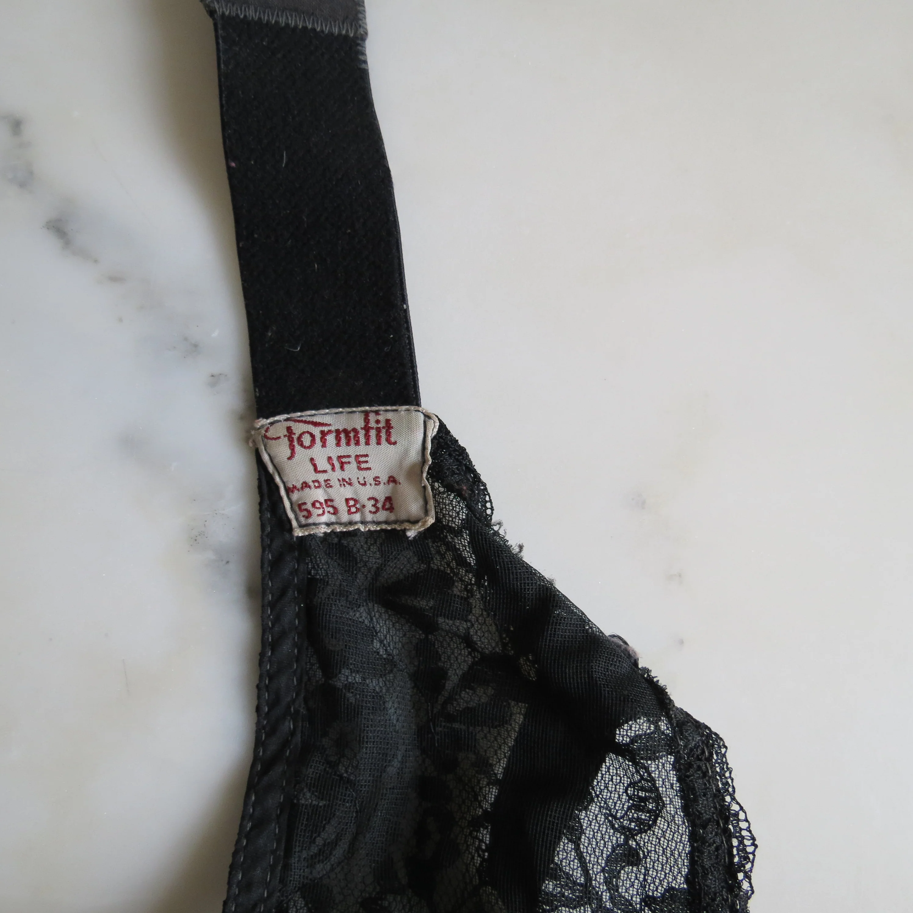 40s Bullet Bra 50s Conical Black Lace Lingerie By Formfit Life - Image 8