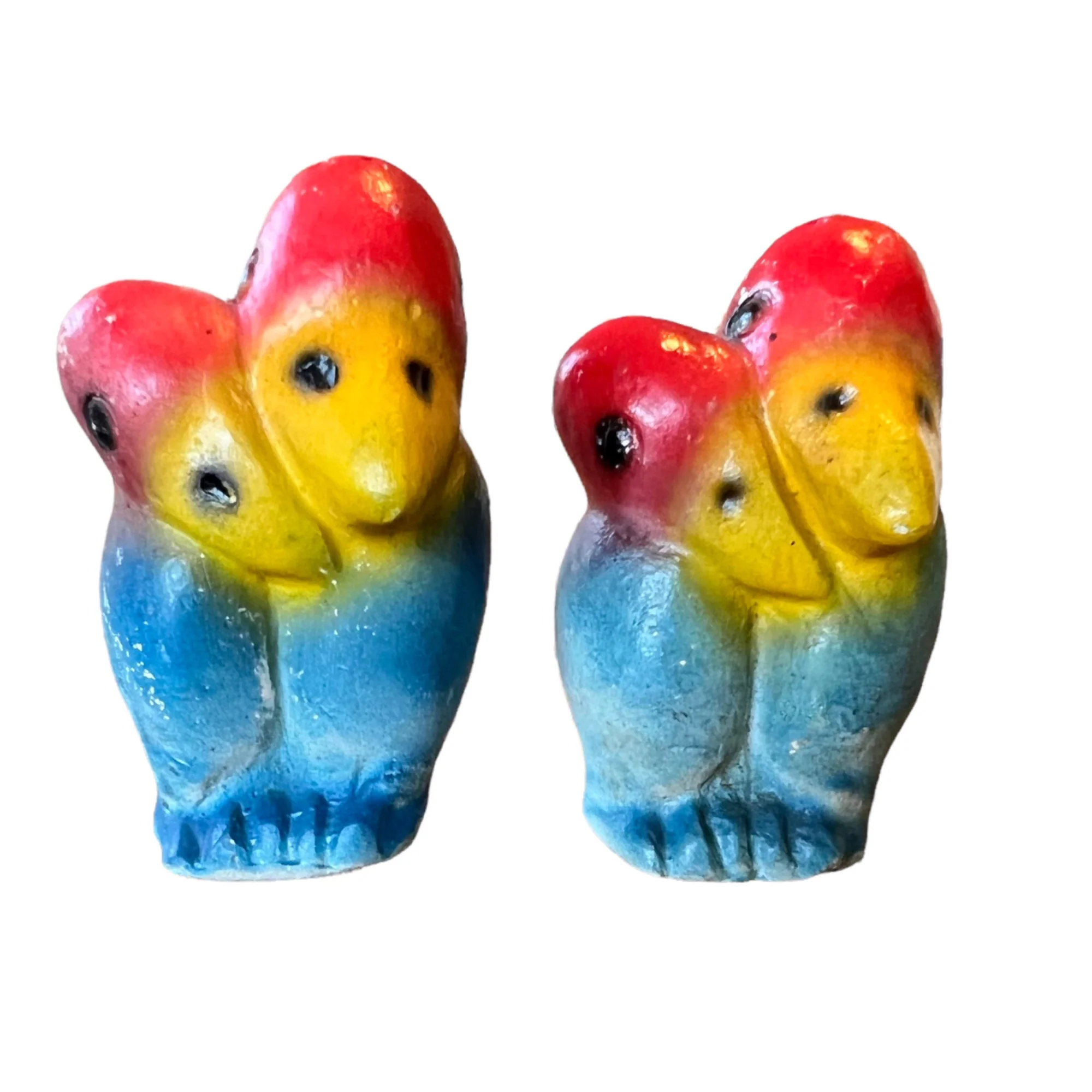 40s Chalkware Bird Woodpecker Shakers Mcm - Image 6