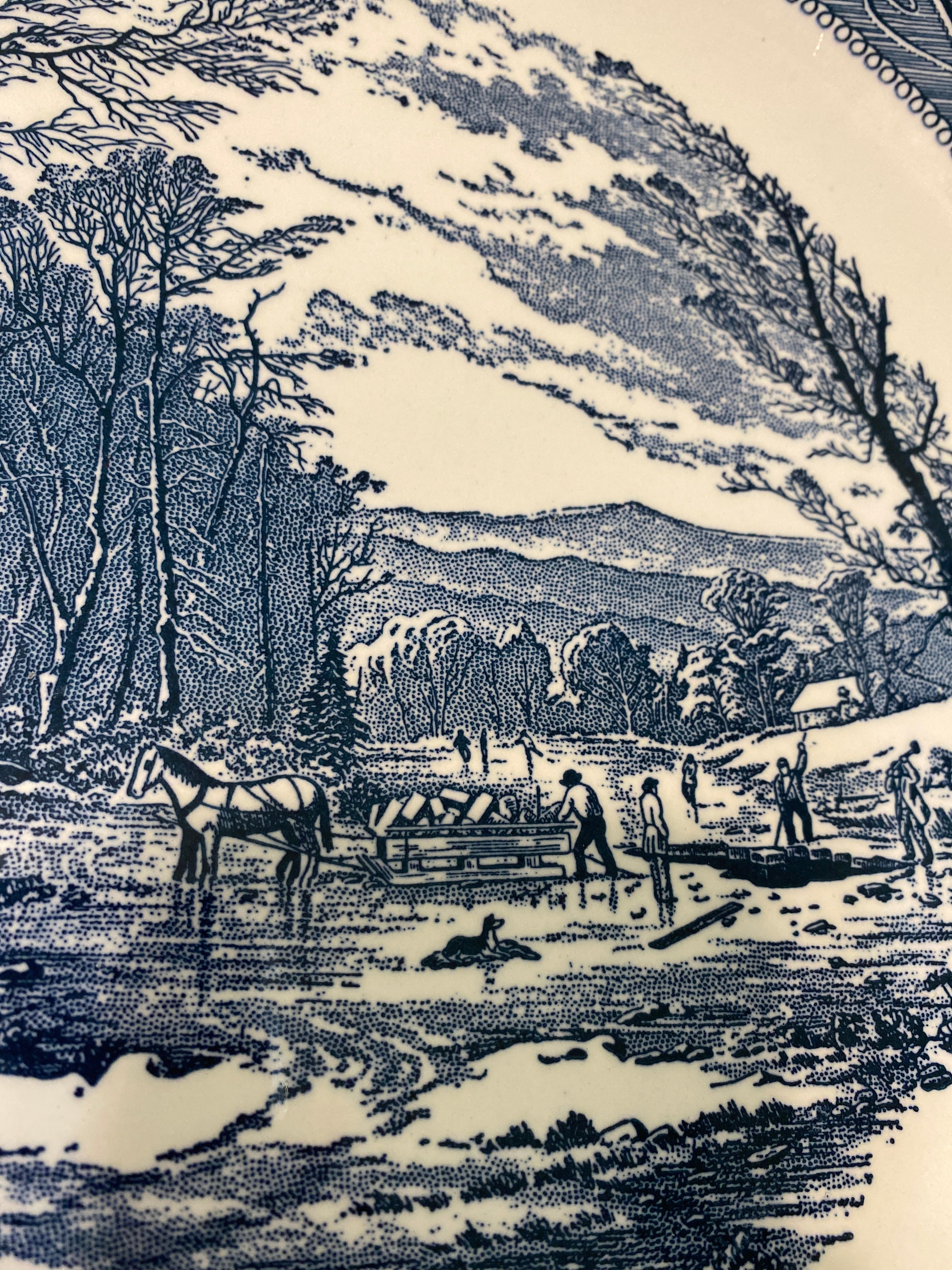 40s Chop Plate Courier And Ives, 12 Inches By Currier and Ives - Image 4