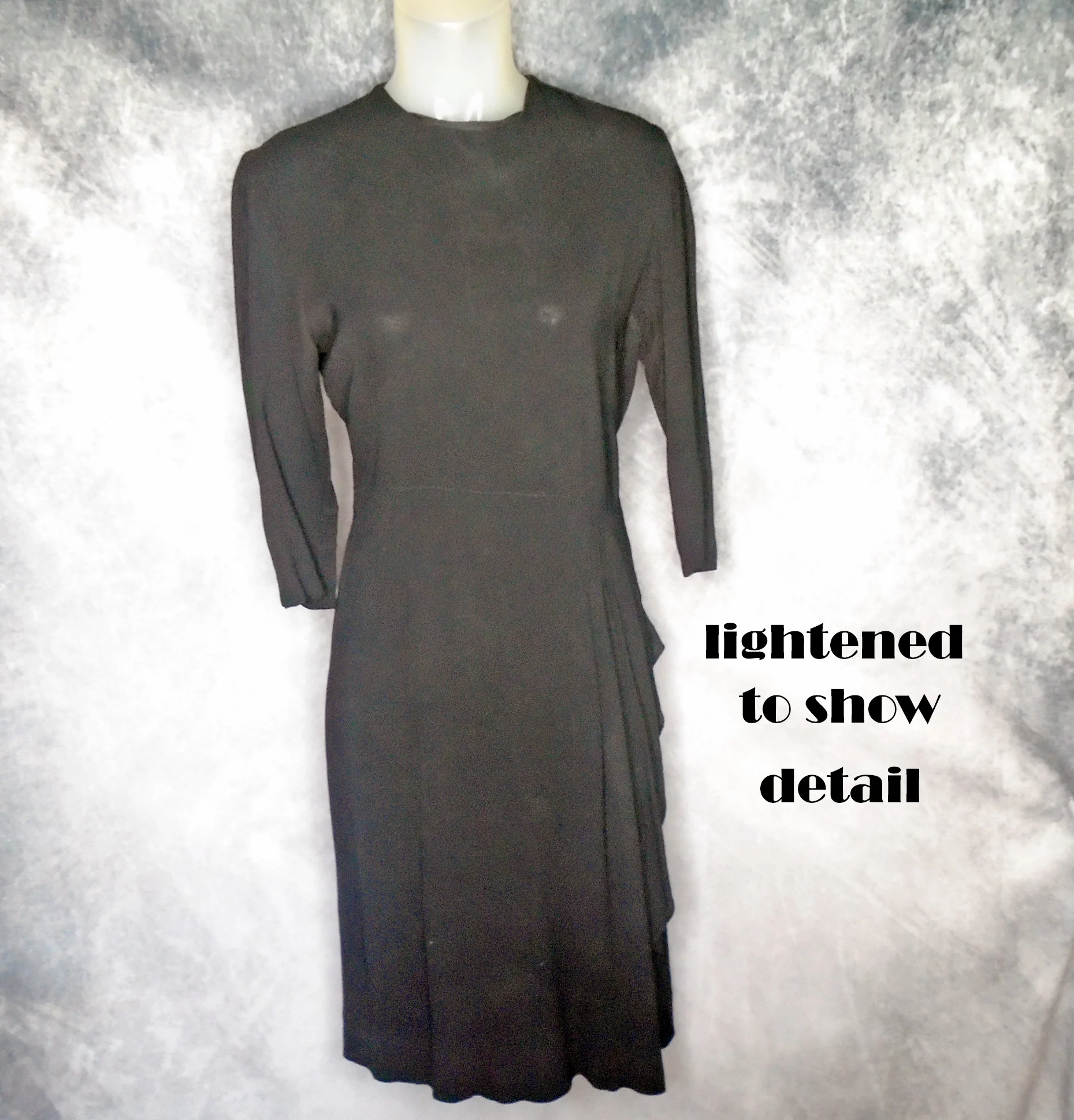 40s Cocktail Dress With Sleeves Old Hollywood Glamour - Image 4