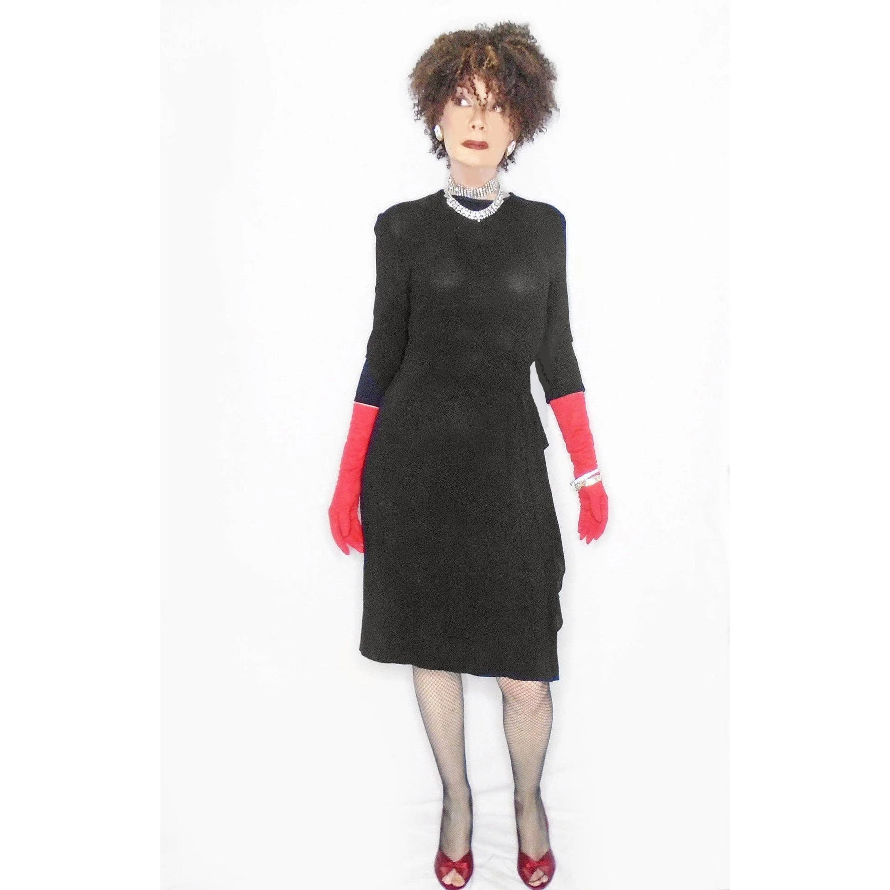 40s Cocktail Dress With Sleeves Old Hollywood Glamour - Image 8