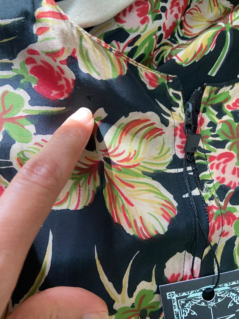 40s Cold Rayon Floral Peplum Dress - Image 6
