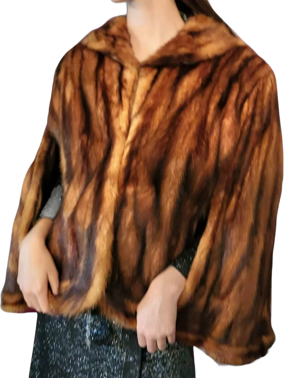 40s Exquisite World War 2 China Red Mink Fur Cape Wrap