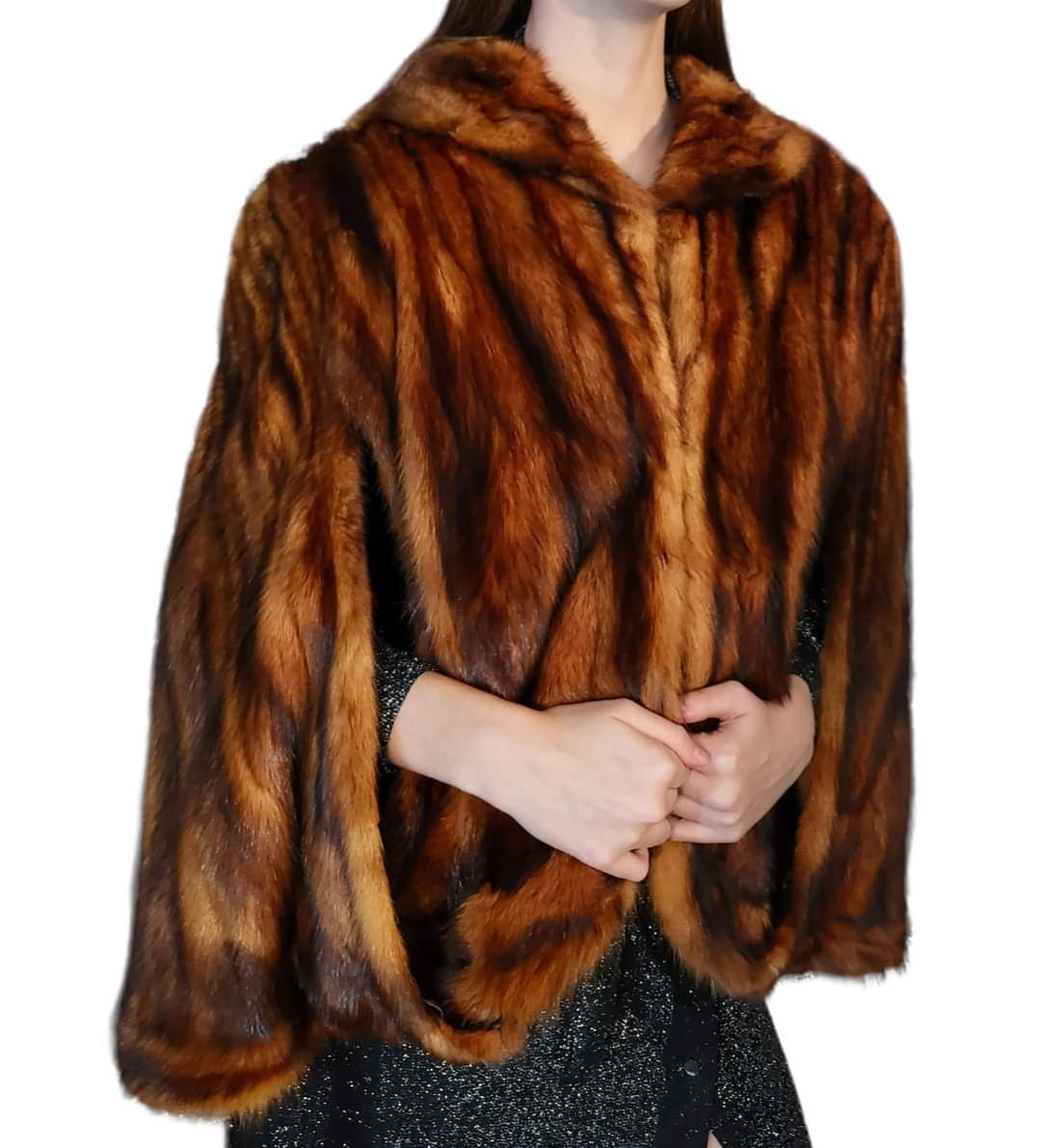 40s Exquisite World War 2 China Red Mink Fur Cape Wrap - Image 5