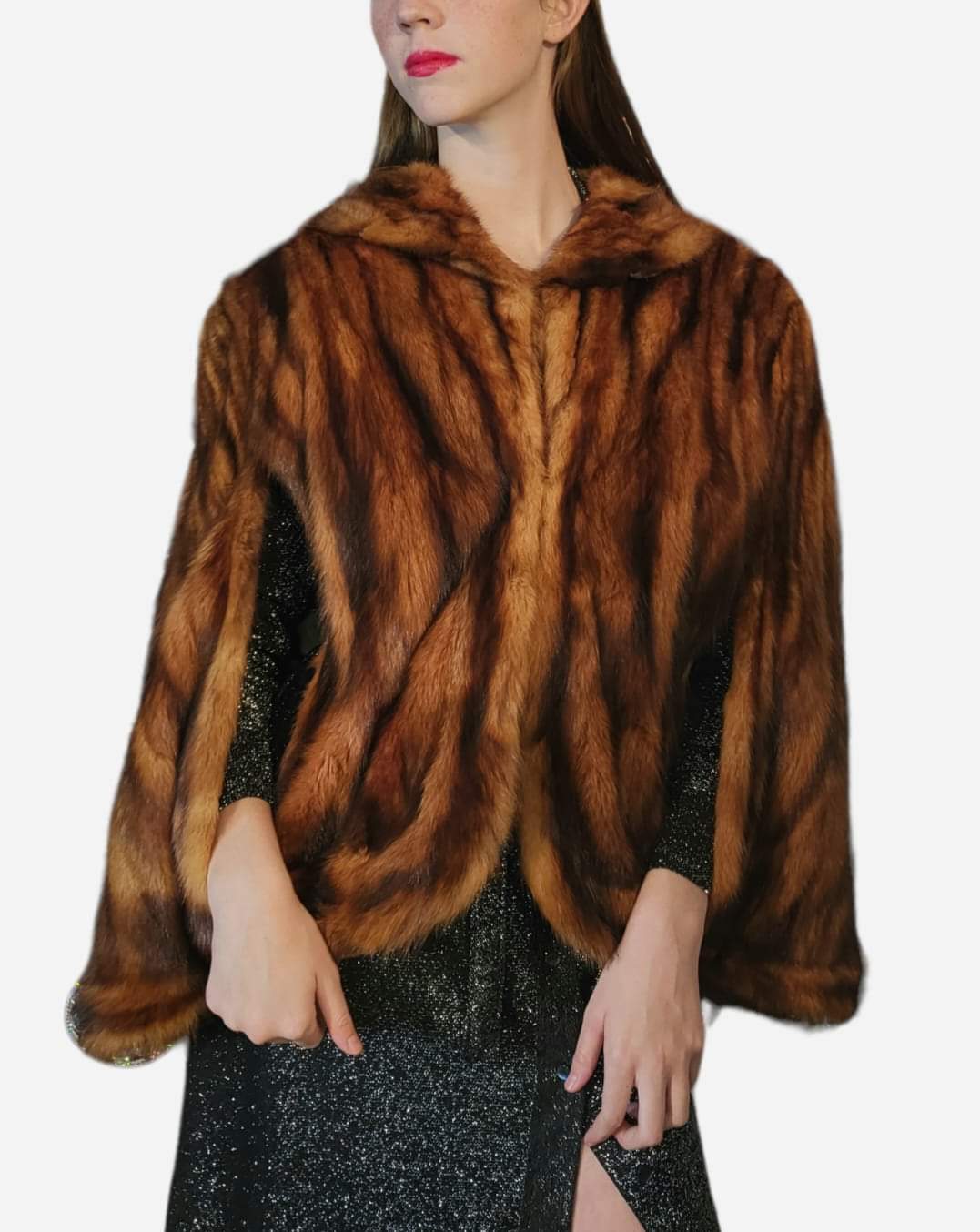 40s Exquisite World War 2 China Red Mink Fur Cape Wrap - Image 8