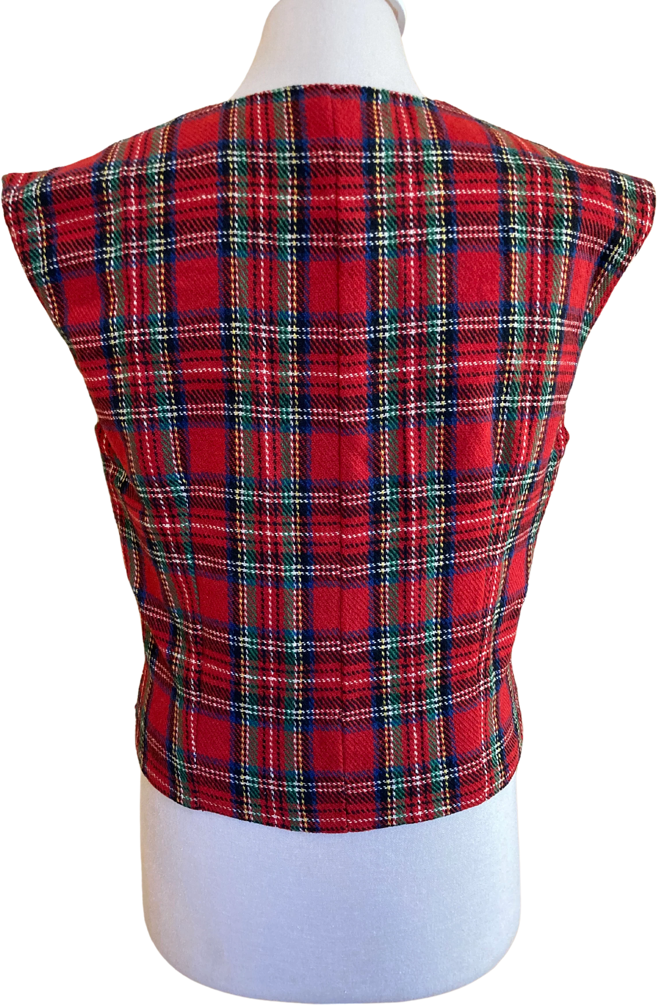 40s Hand Sewn Plaid Vest - Image 2