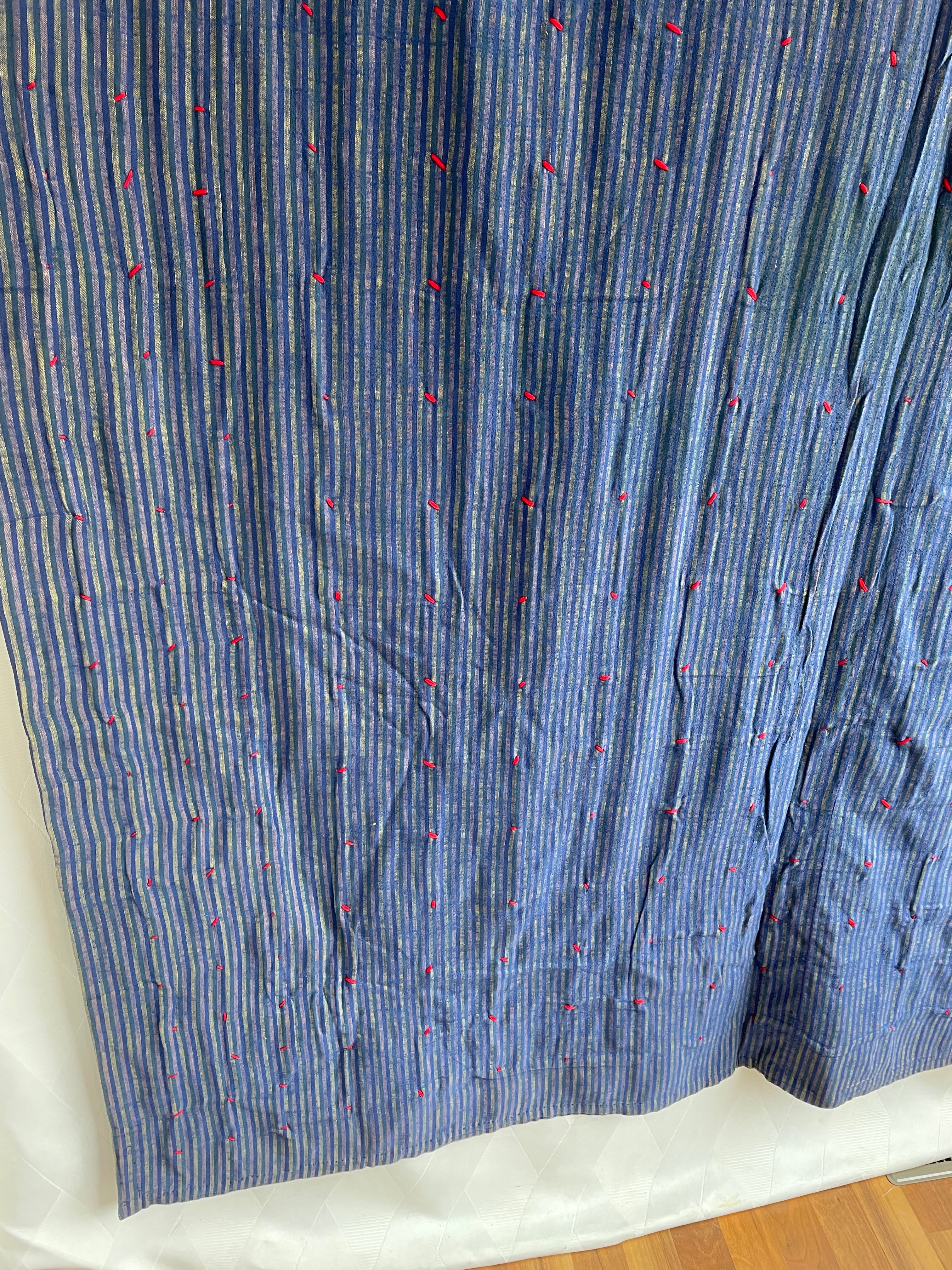40s Handmade Wool Patchwork Quilt - Image 12