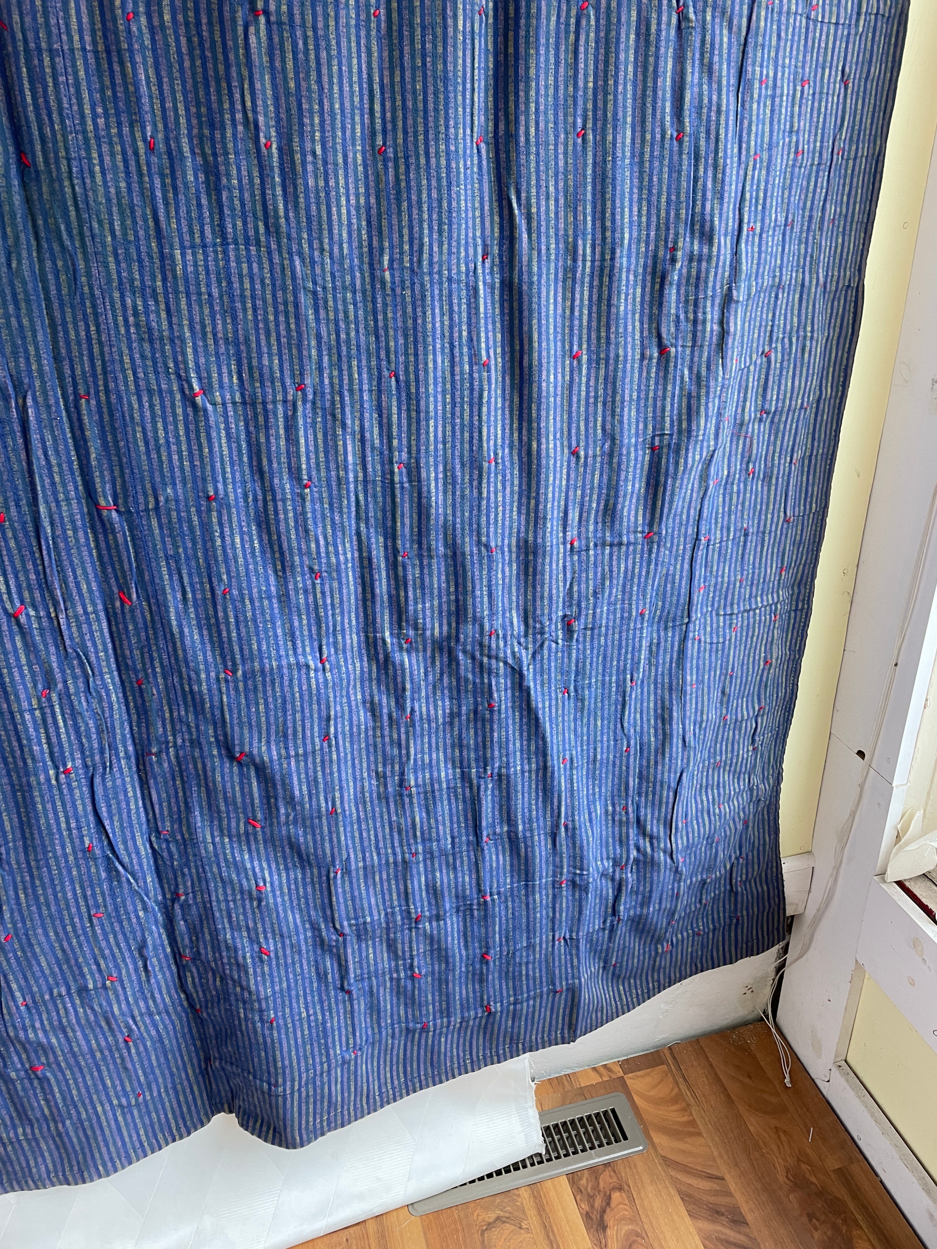 40s Handmade Wool Patchwork Quilt - Image 13