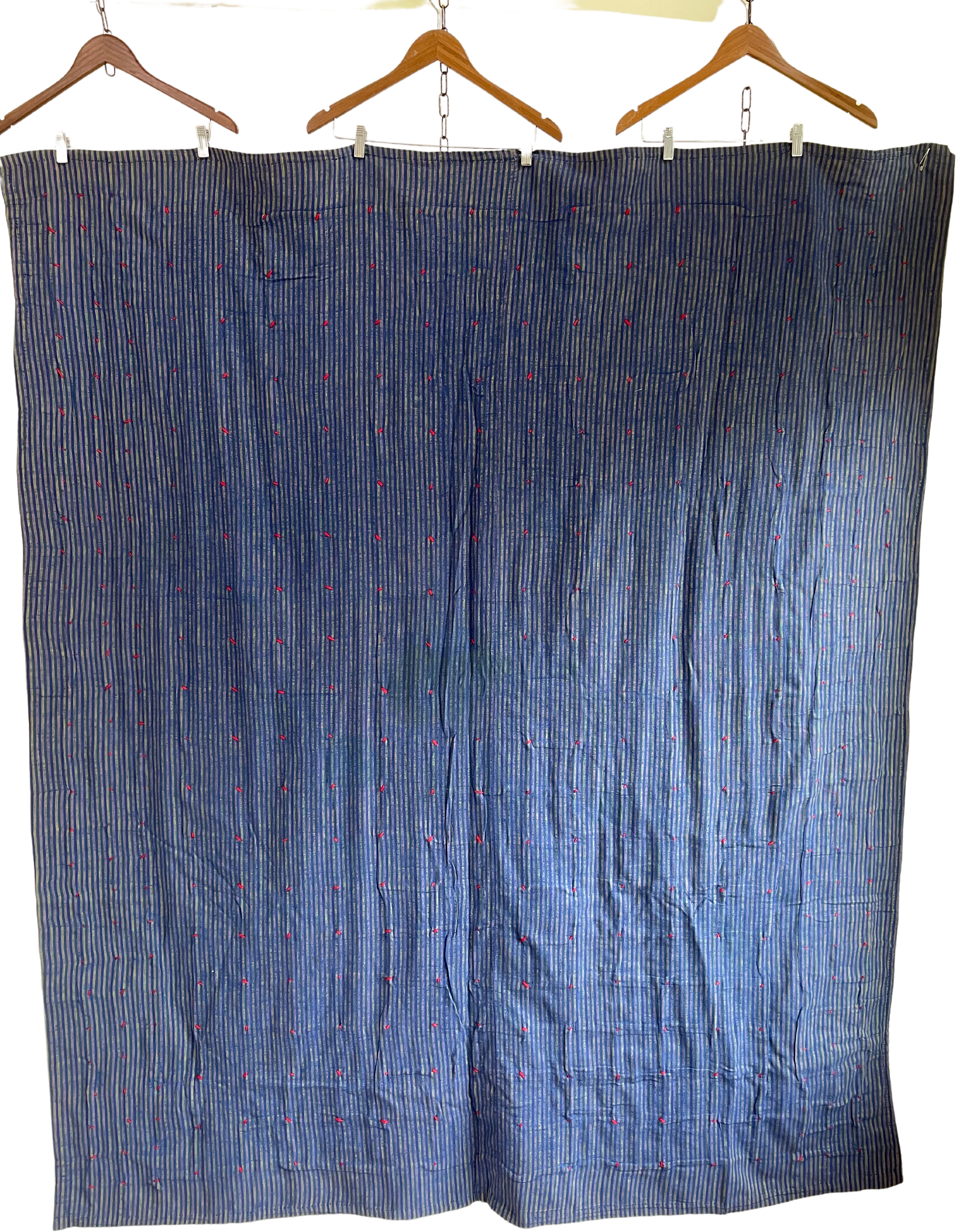 40s Handmade Wool Patchwork Quilt - Image 2