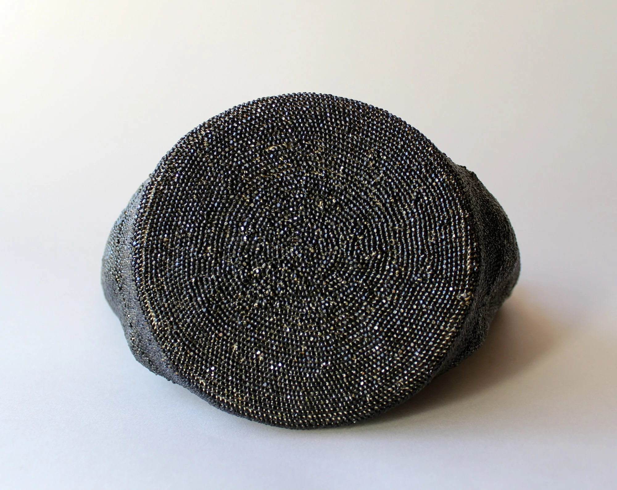 40s Jet Black Sparkling Beaded Evening Bag - Image 4