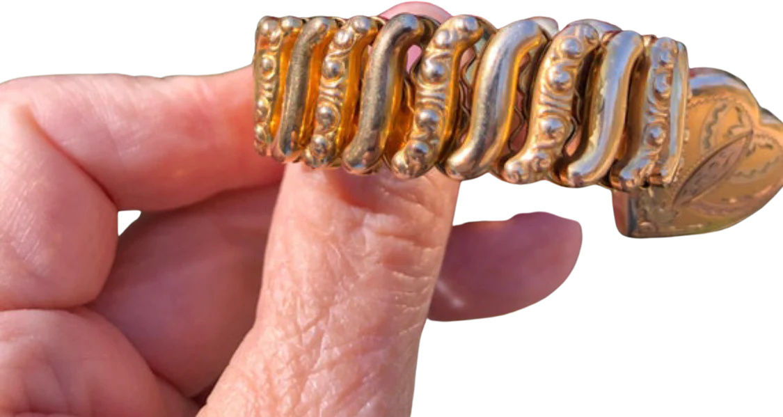 40s Locket Heart Sweetheart Bracelet - Image 2