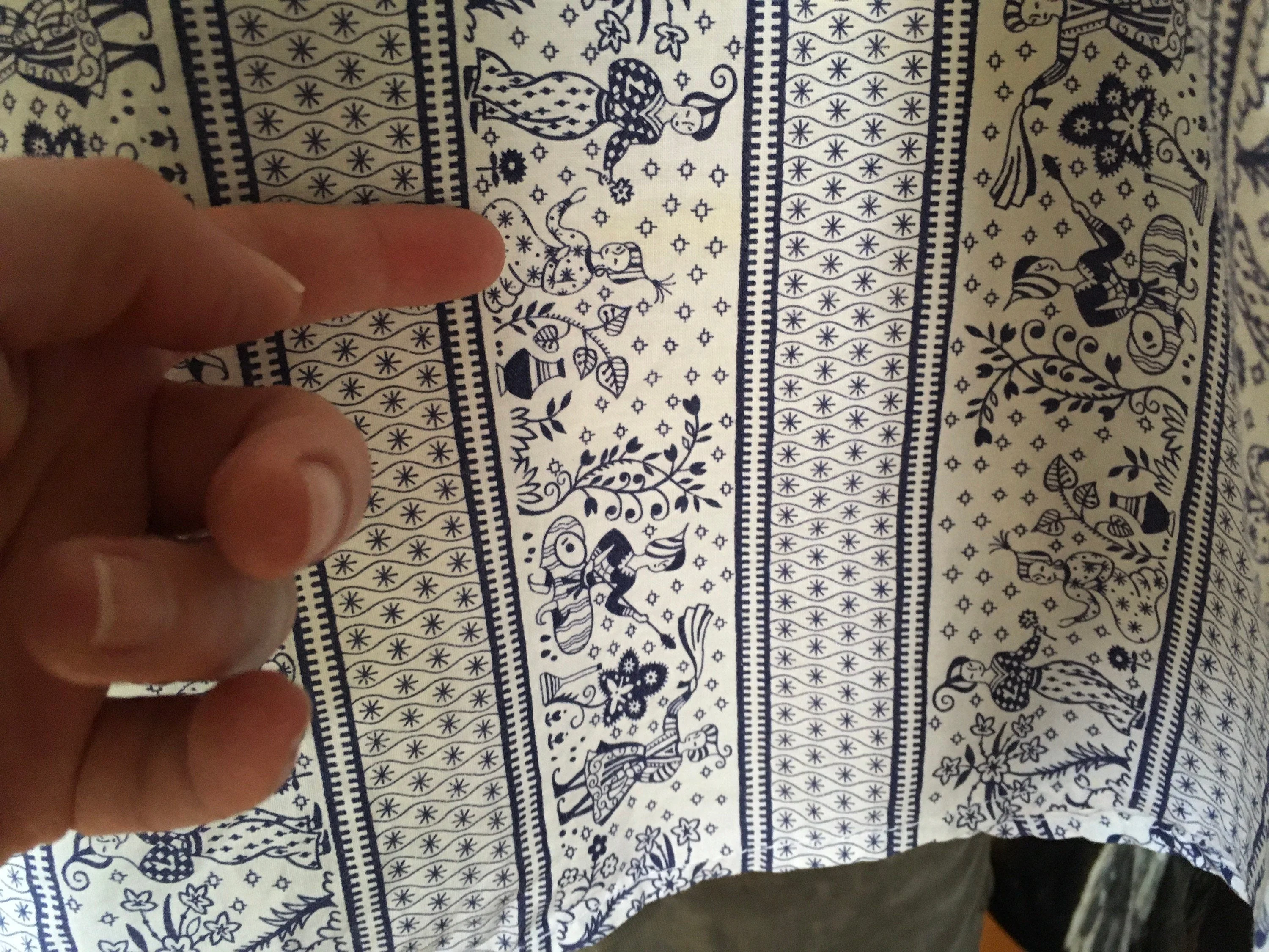 40's Navy and White Novelty Print House Dress - Image 7