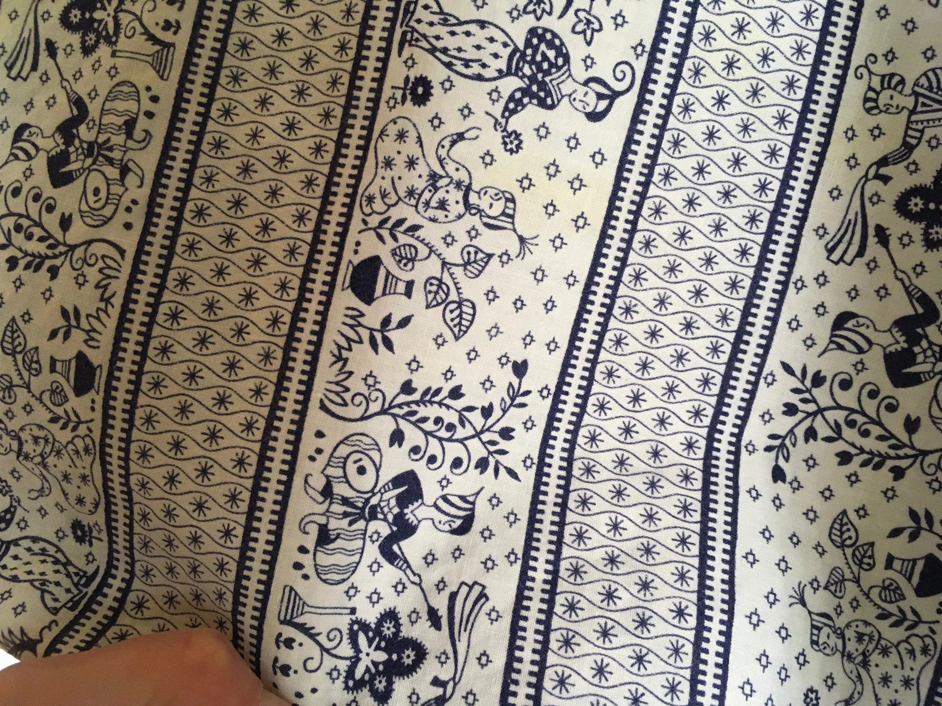 40's Navy and White Novelty Print House Dress - Image 8