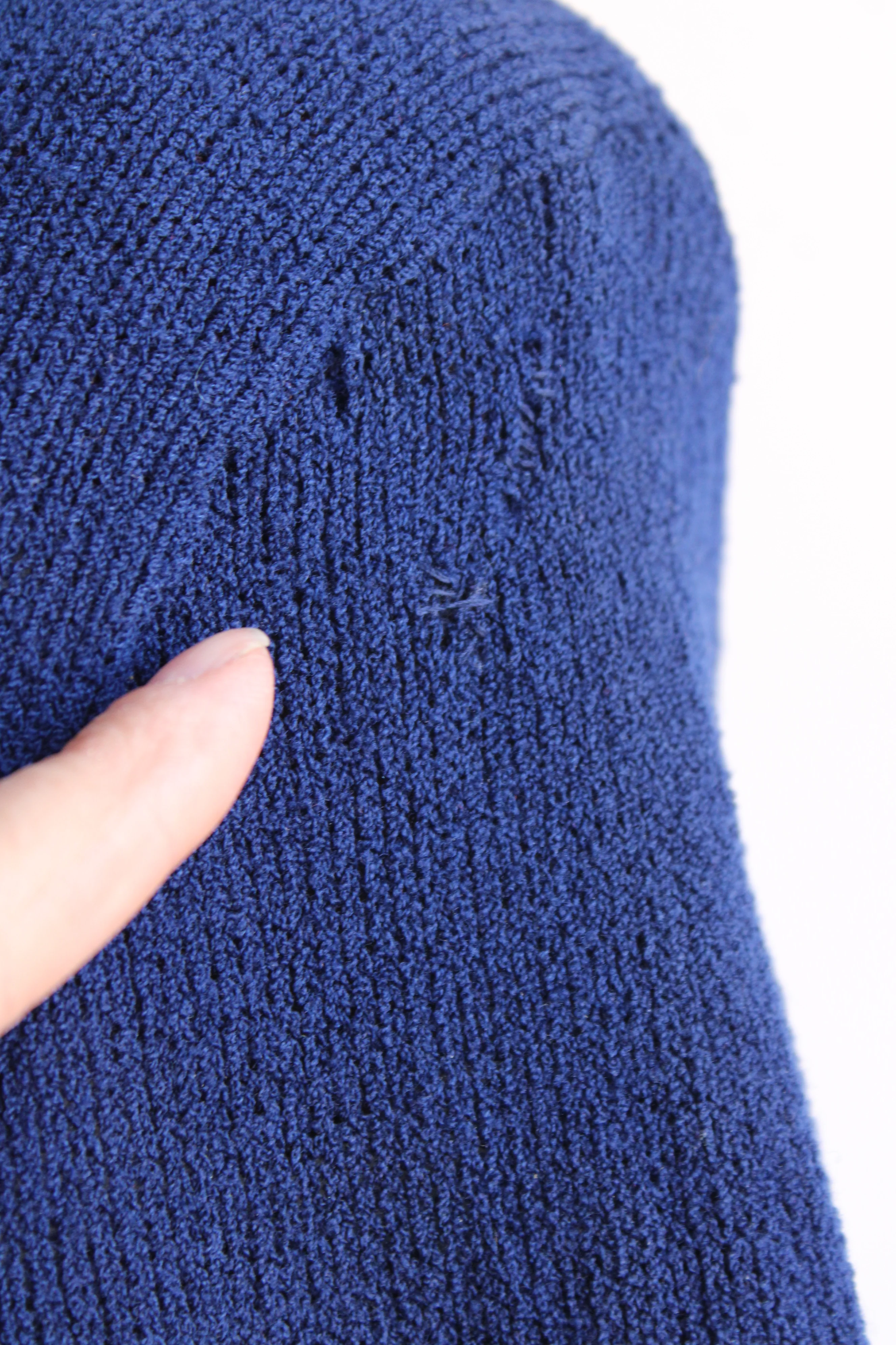 40s Navy Blue Knit Dress - Image 8