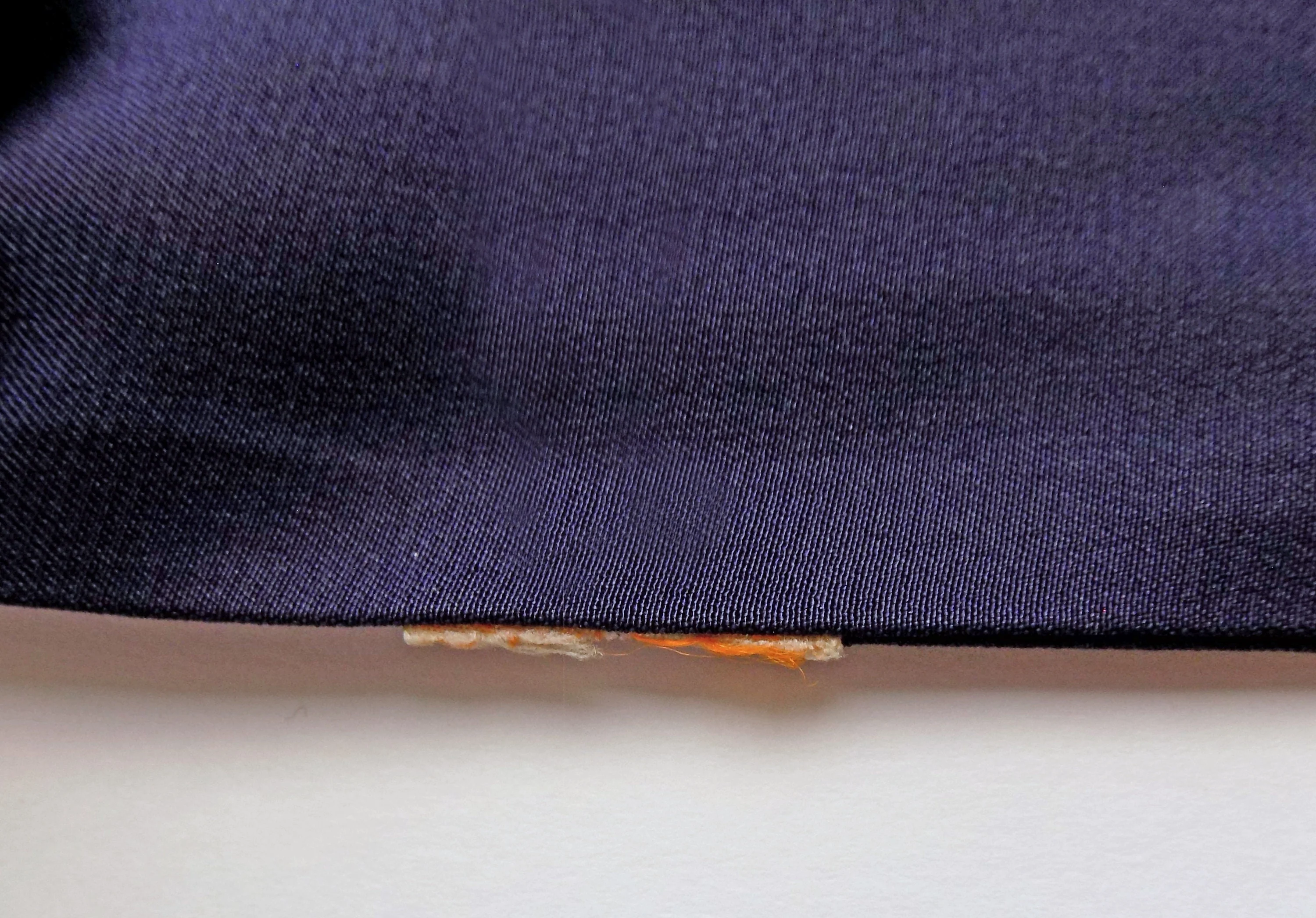 40s Navy Blue Rayon Fringed Scarf Unisex Formal Wedding New Years Tuxedo Jeans Aviator - Image 5