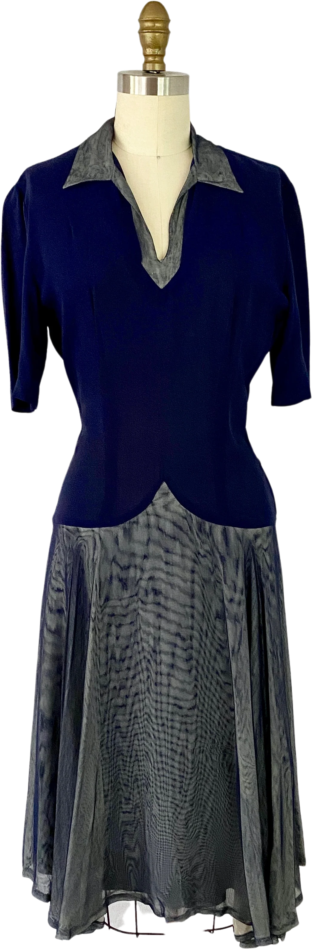 40s Navy Blue Vintage Midi-dress