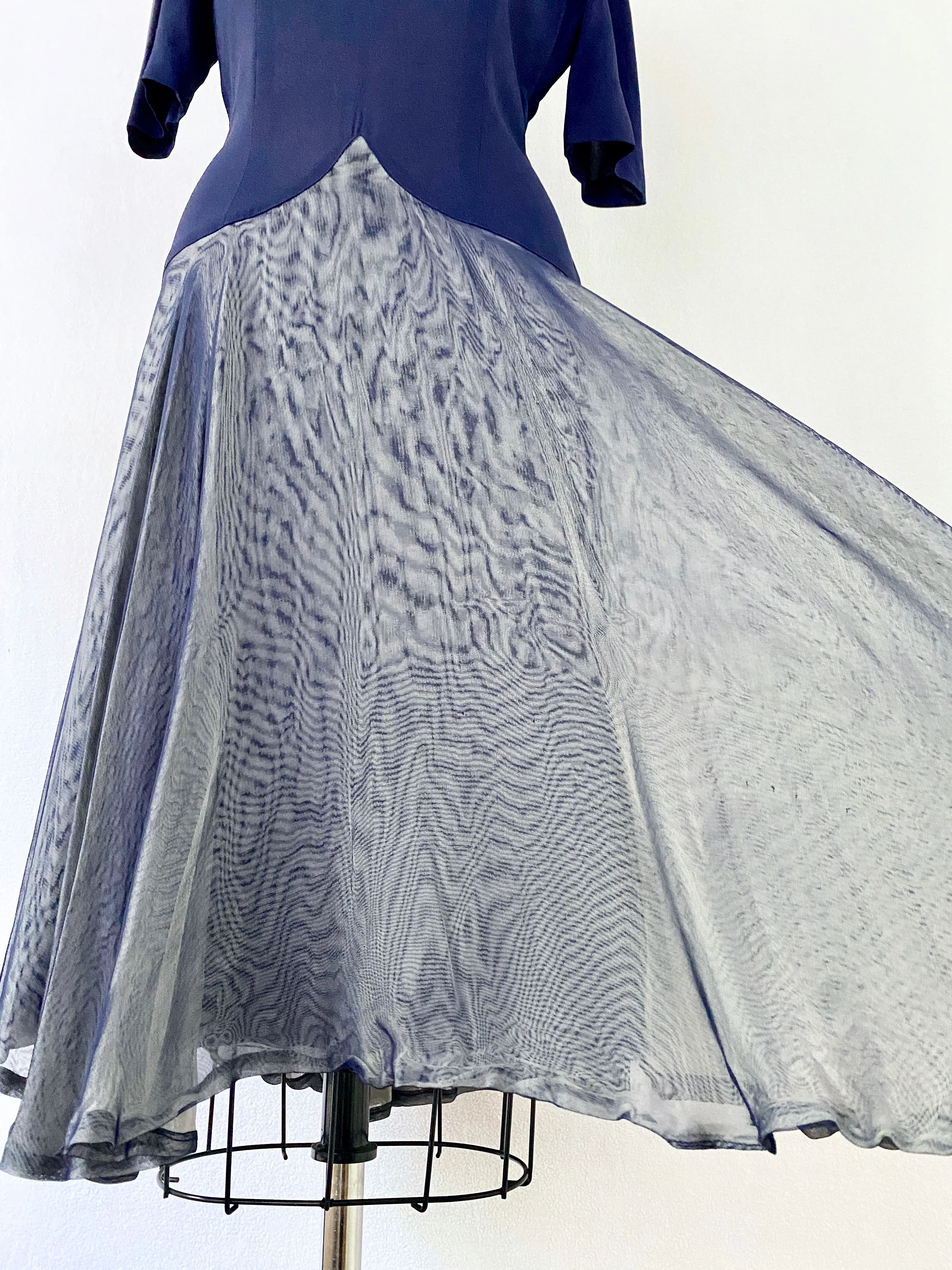 40s Navy Blue Vintage Midi-dress - Image 8