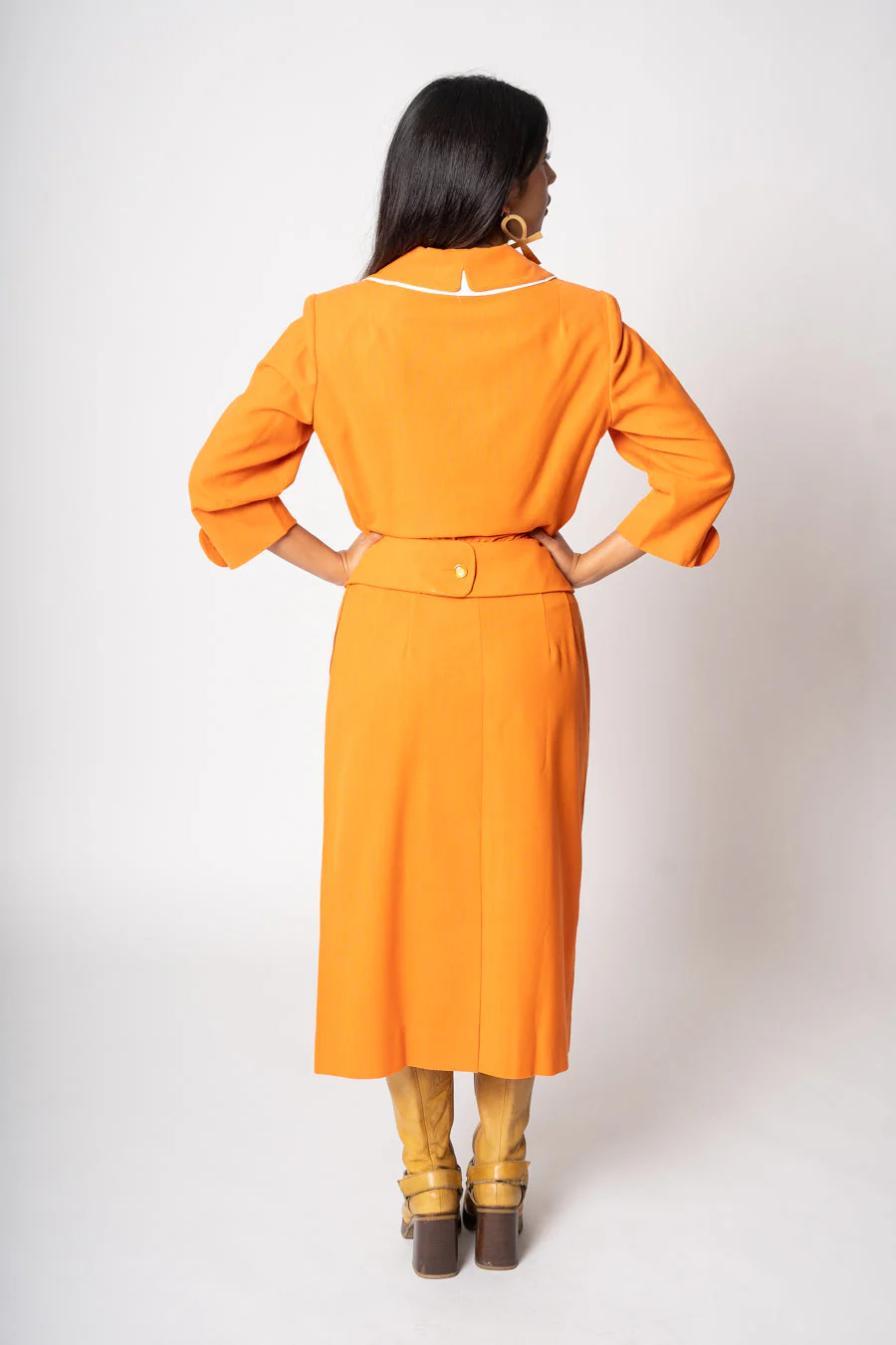 40s Orange Peplum Set - Image 8
