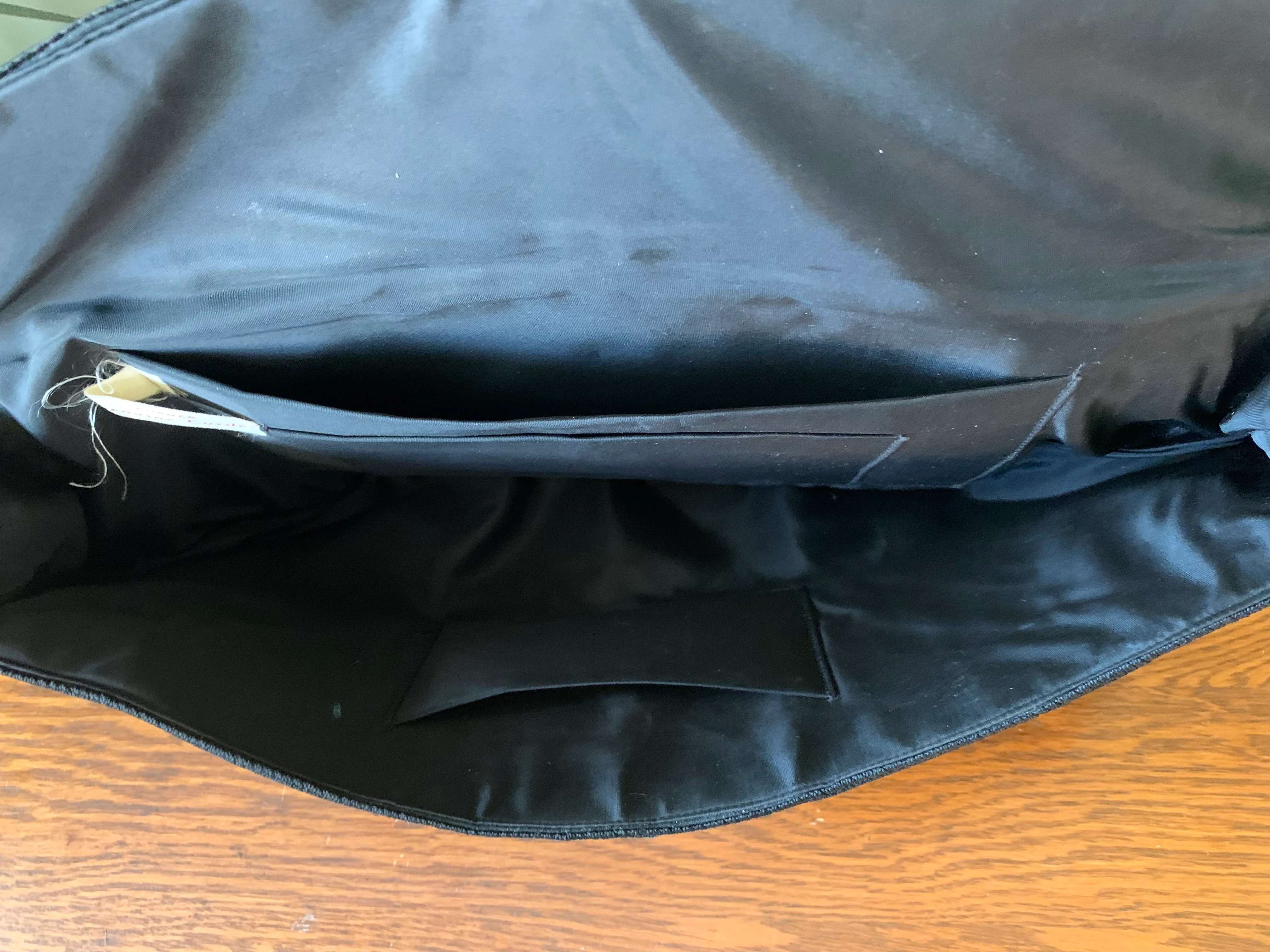 40s Oversize Black Corde Clutch Etched Lucite Handle By Posner Genuine Corde - Image 5