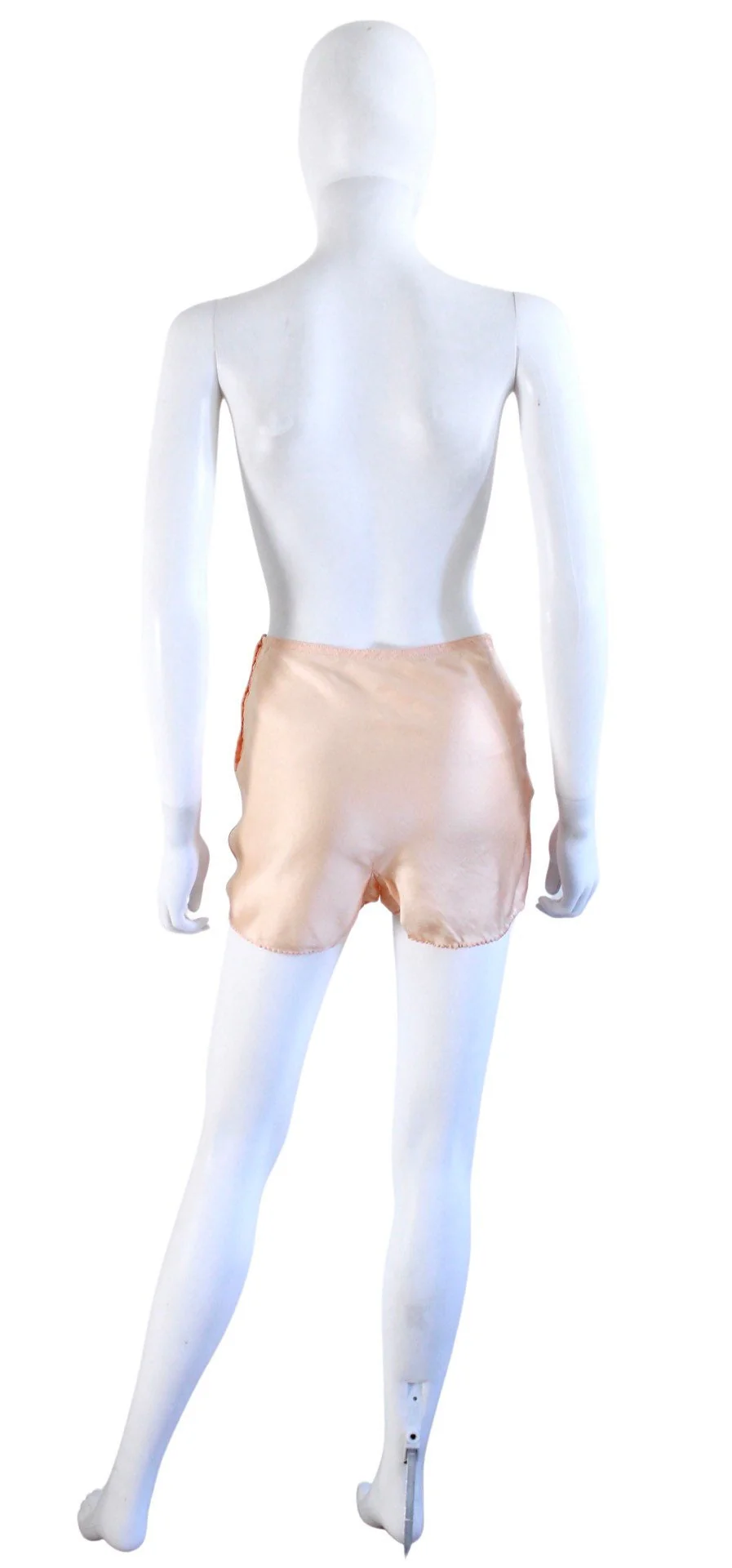 40s Pale Peach Silk Tap Pants with Lace Detail by Pristine - Image 7
