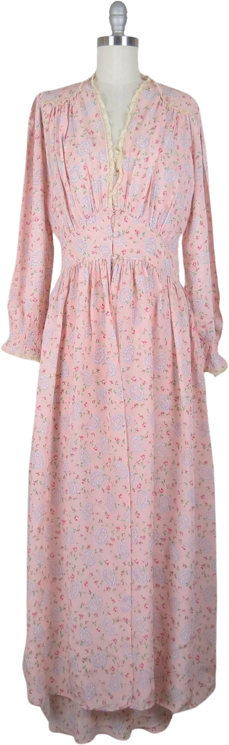 40s Peignoir Set Nightgown And Matching Robe Floral By Trousseaux by Terris