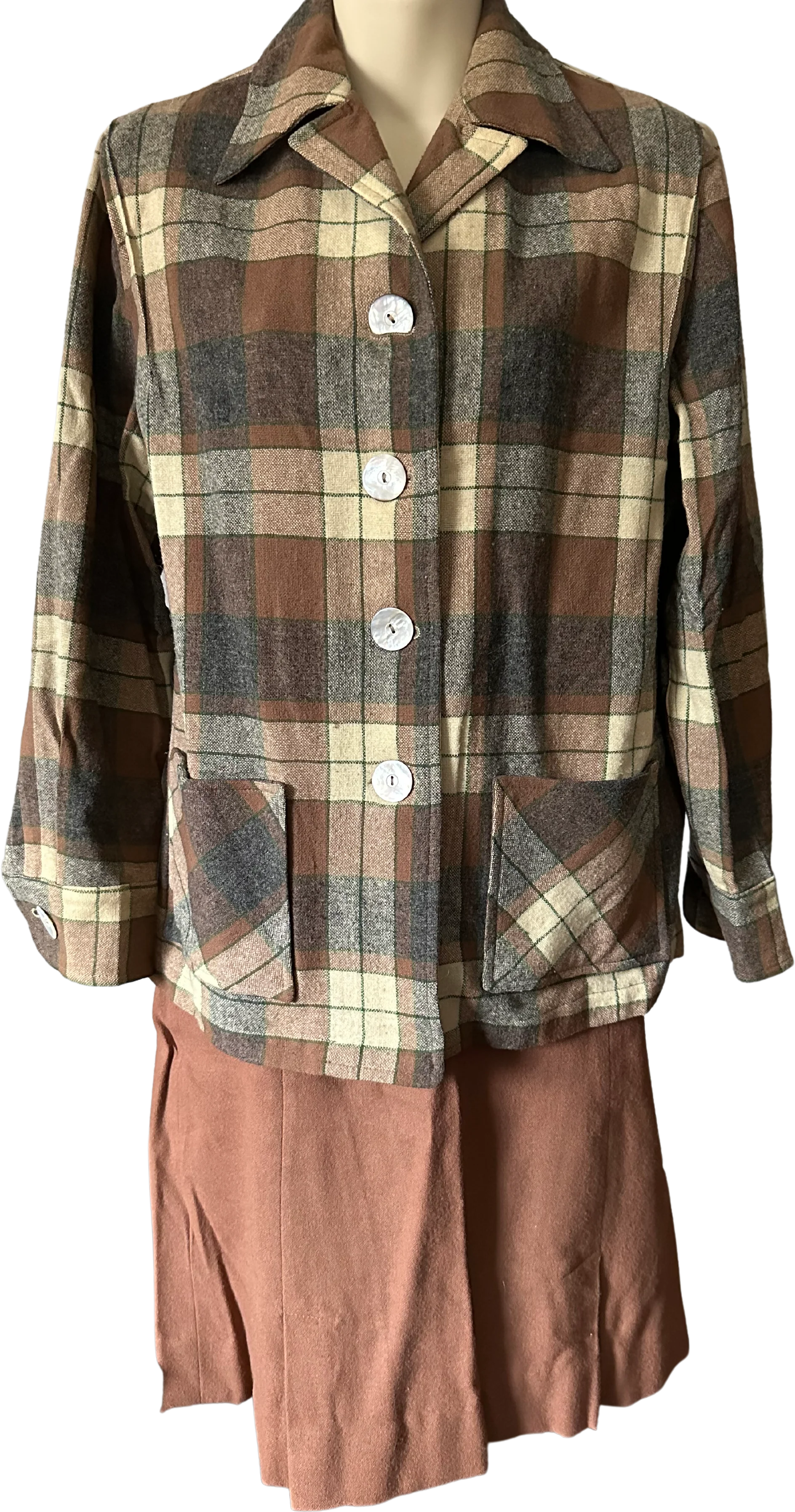40s Plaid Shirt And Skirt Set By Chippewa