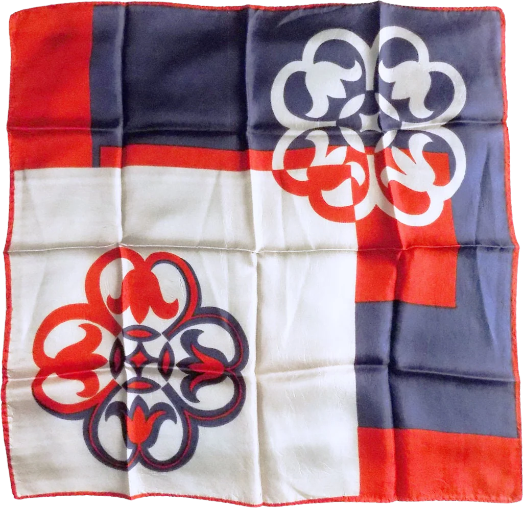 40s Rolled Hem Scarf In Red White and Blue No Name
