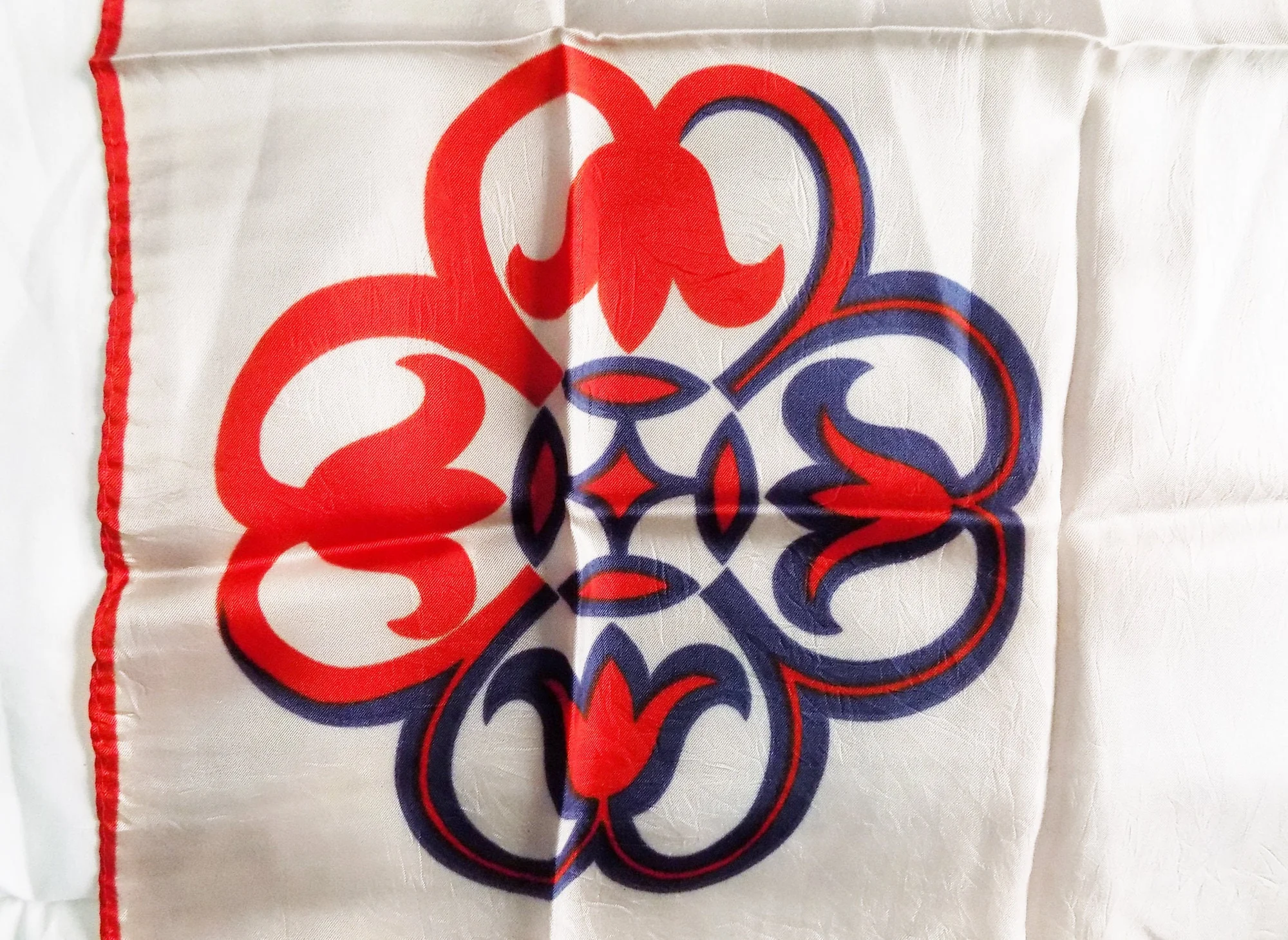 40s Rolled Hem Scarf In Red White and Blue No Name - Image 2