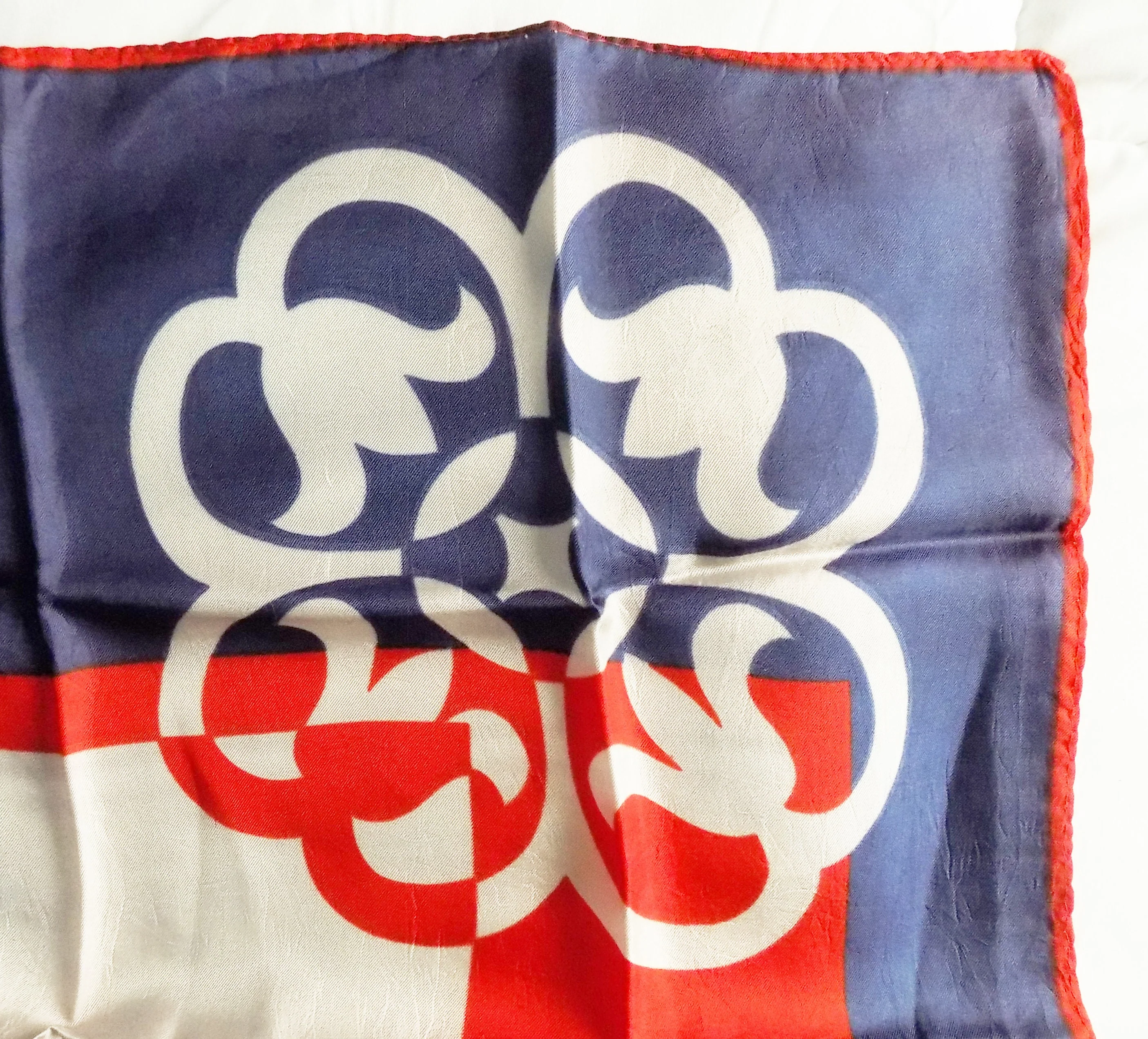 40s Rolled Hem Scarf In Red White and Blue No Name - Image 3