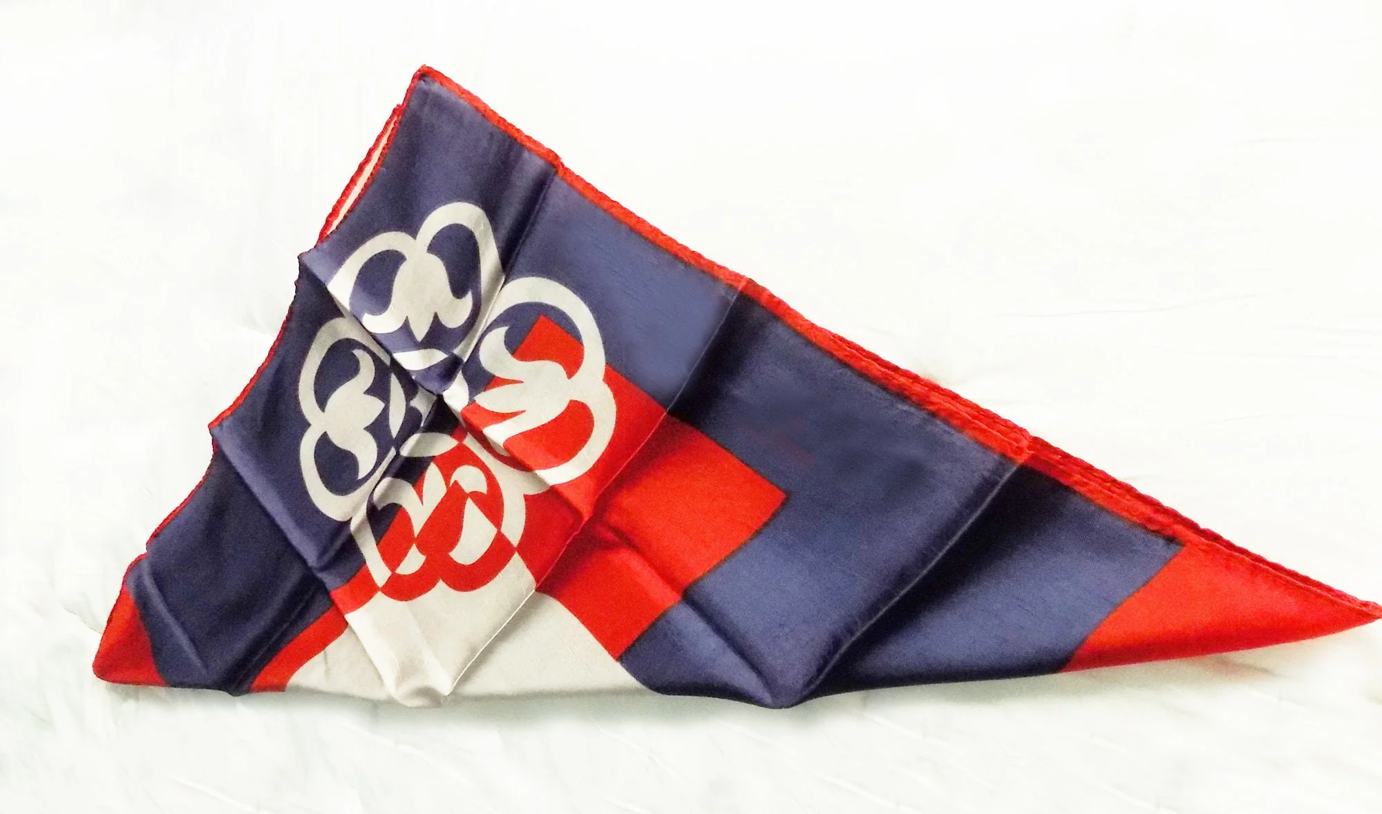 40s Rolled Hem Scarf In Red White and Blue No Name - Image 4