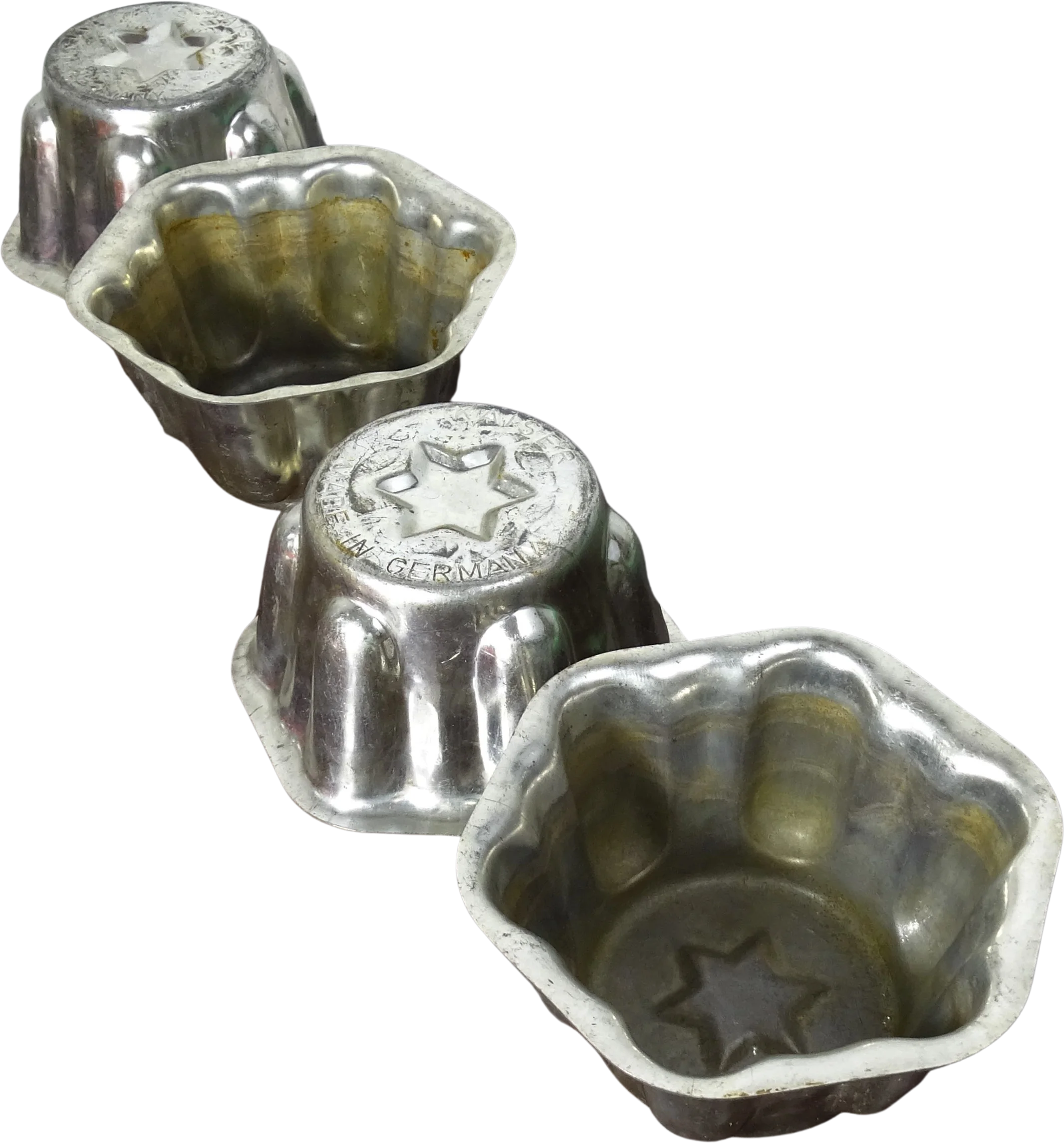 40s Set Of 4 Star Metal Baking Steel Jello Mold Tin By Kaiser - Image 2
