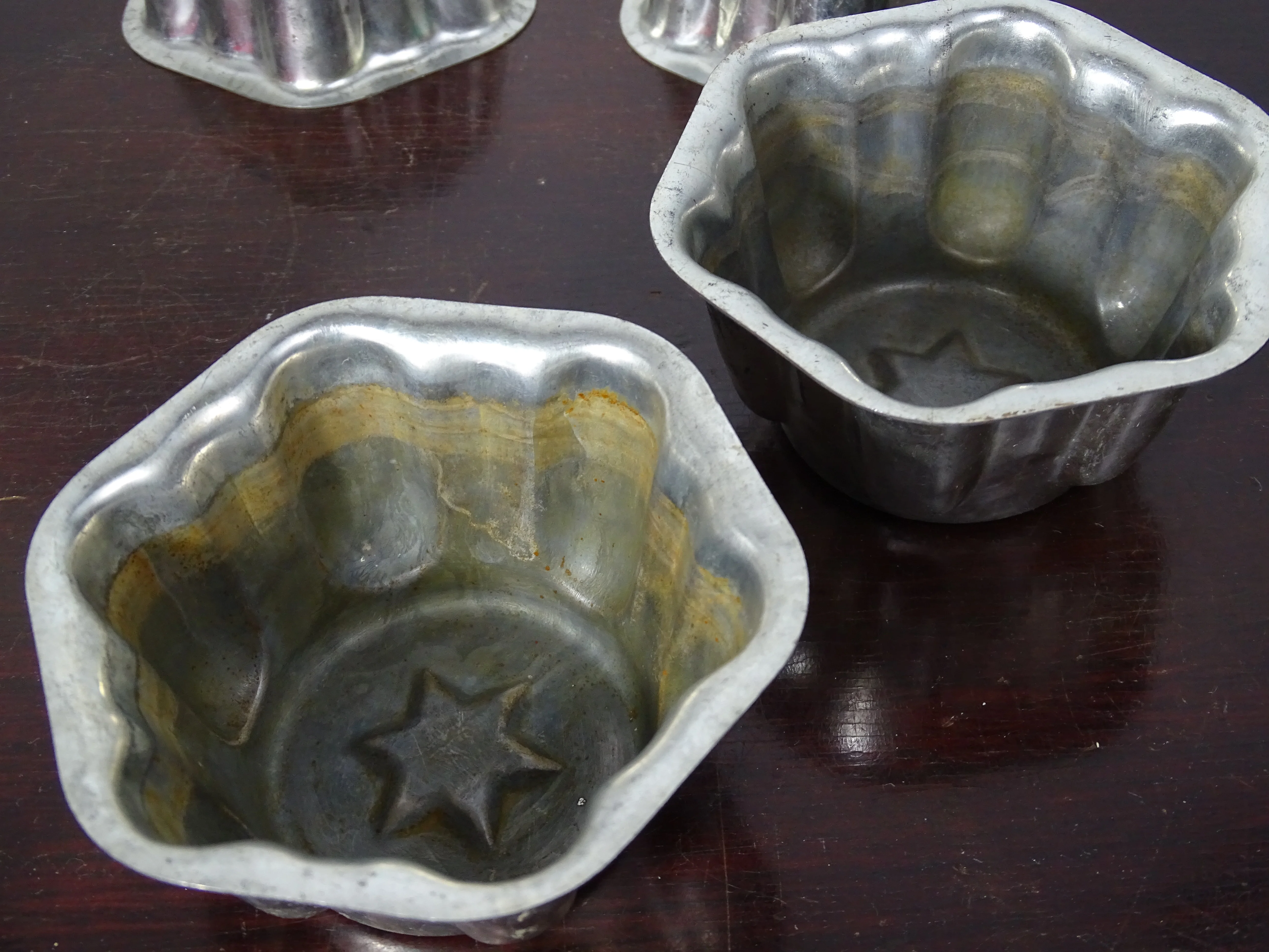 40s Set Of 4 Star Metal Baking Steel Jello Mold Tin By Kaiser - Image 3