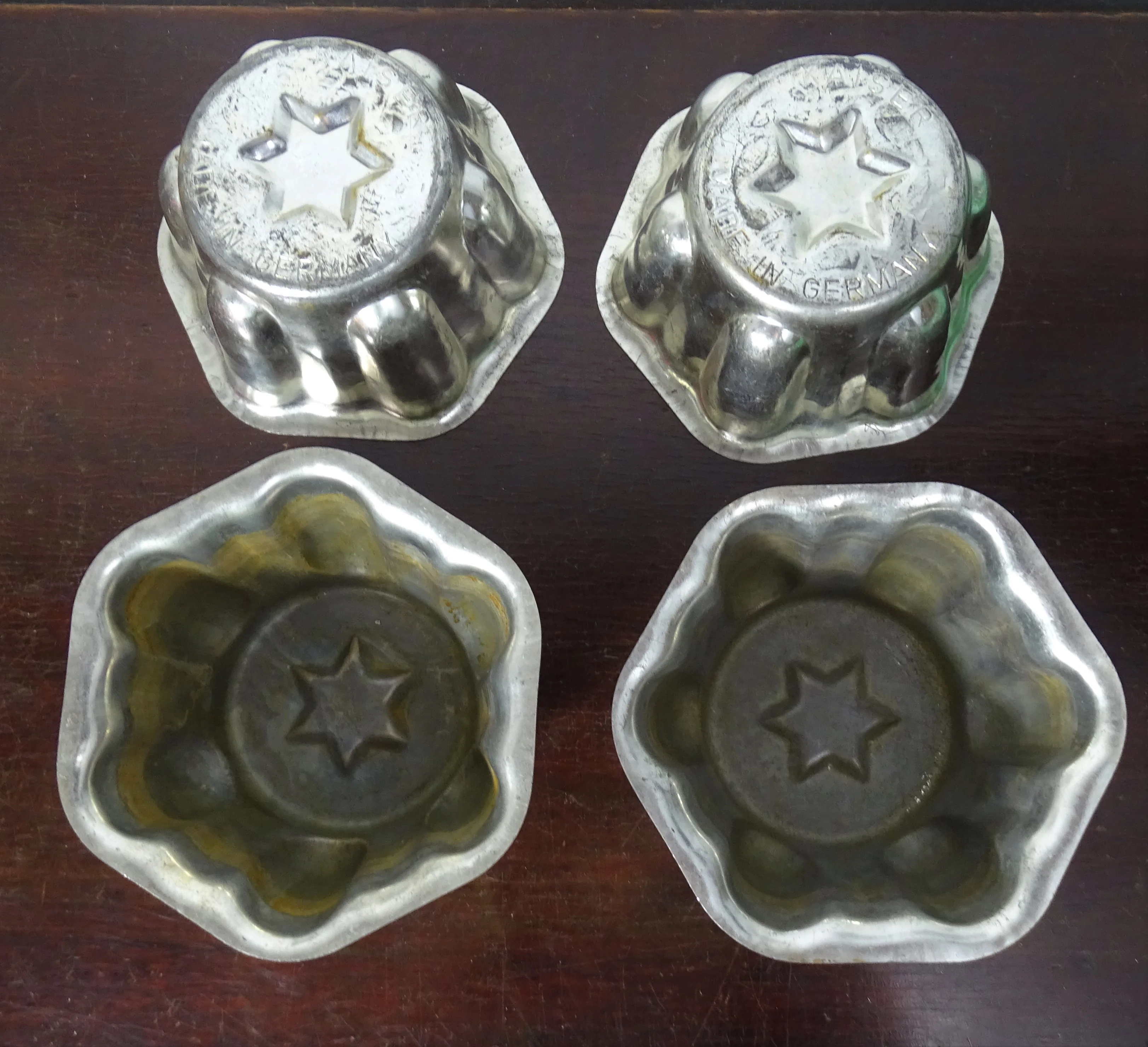 40s Set Of 4 Star Metal Baking Steel Jello Mold Tin By Kaiser - Image 7
