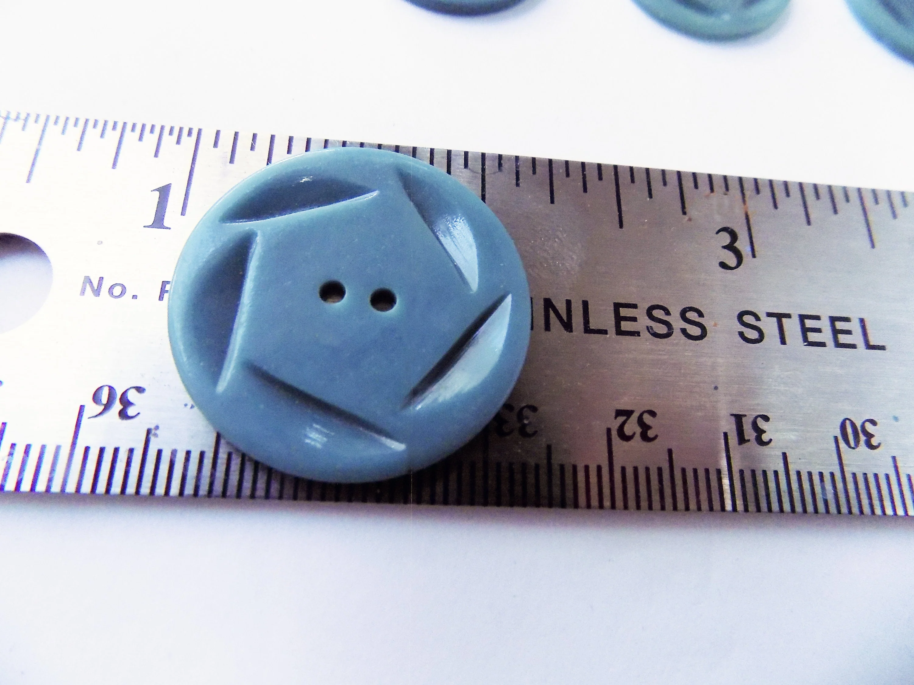 40s Set of Eight Art Deco Bakelite Buttons Teal Blue Swing Jive Sewing - Image 4