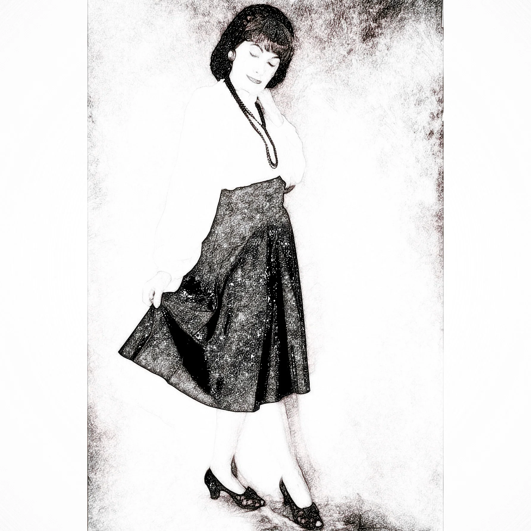 40s Taffeta Skirt High And Wide Waist, Swing Dancing - Image 7