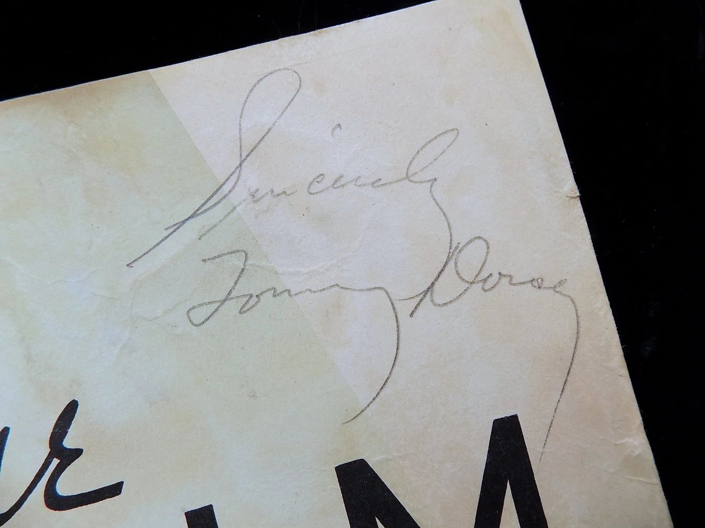 40s Tommy Dorsey Signature On An Art Deco Palm Room Menu N. Y.c., Big Band Sound Swing Era Tommy Dorsey Orchestra - Image 2