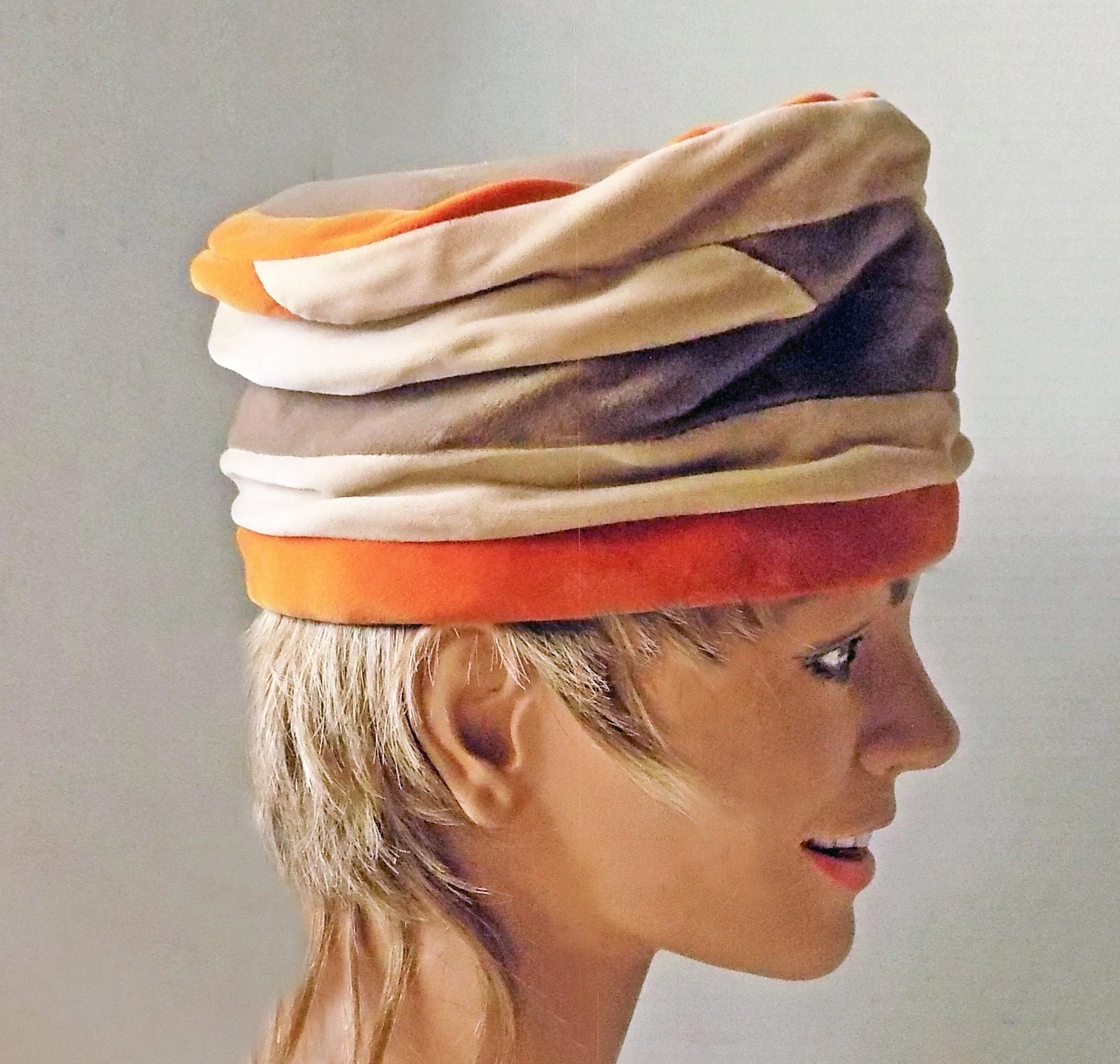 40s Velvet Turban Slouch Hat - Image 2