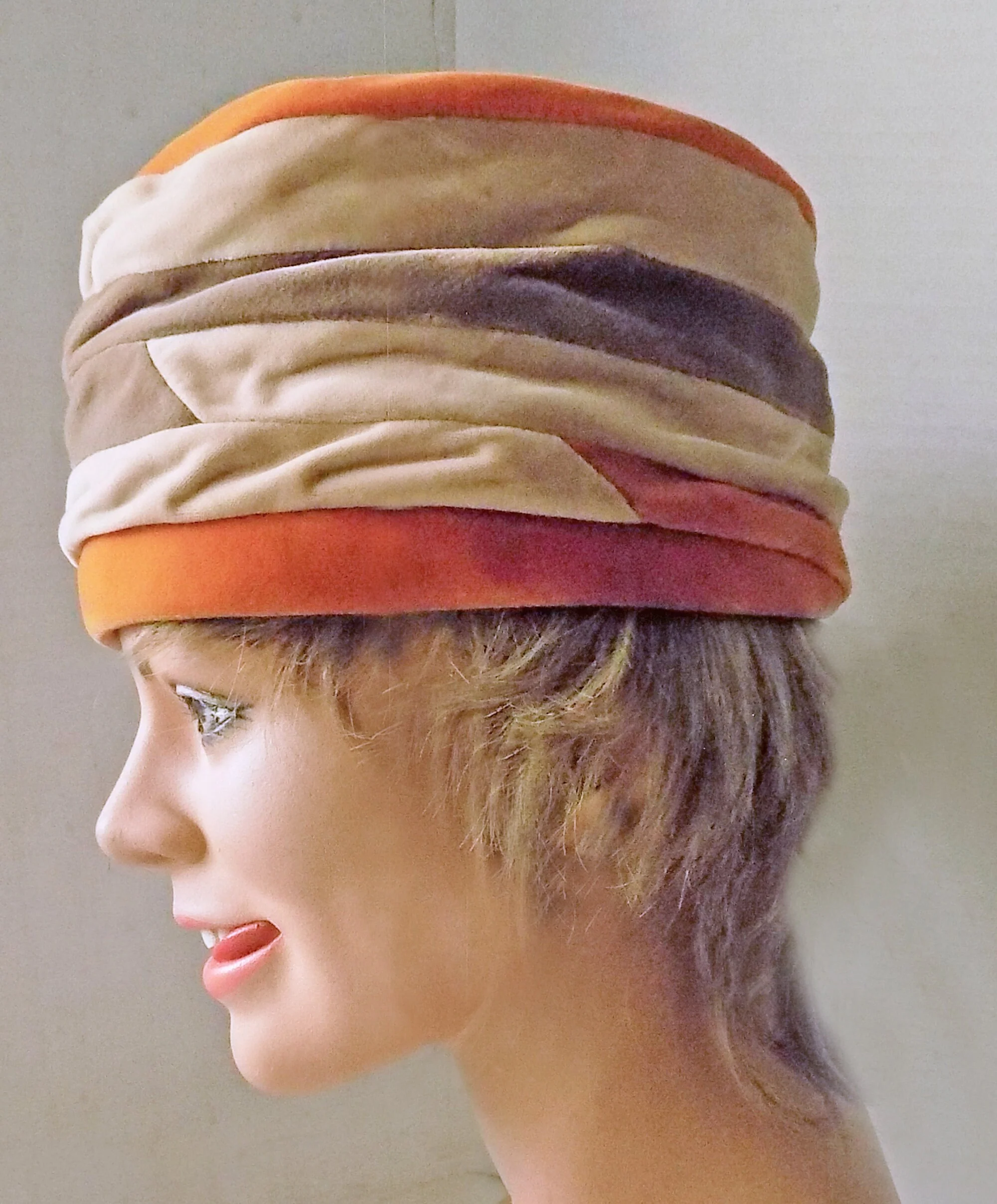40s Velvet Turban Slouch Hat - Image 3